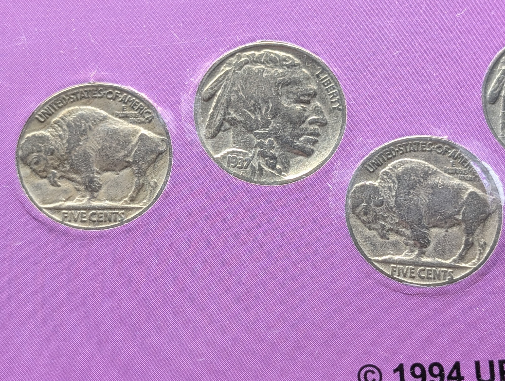 (6) Indian Head Buffalo Nickels In The Wild West Coin Collection Set - Home on The Range in Display