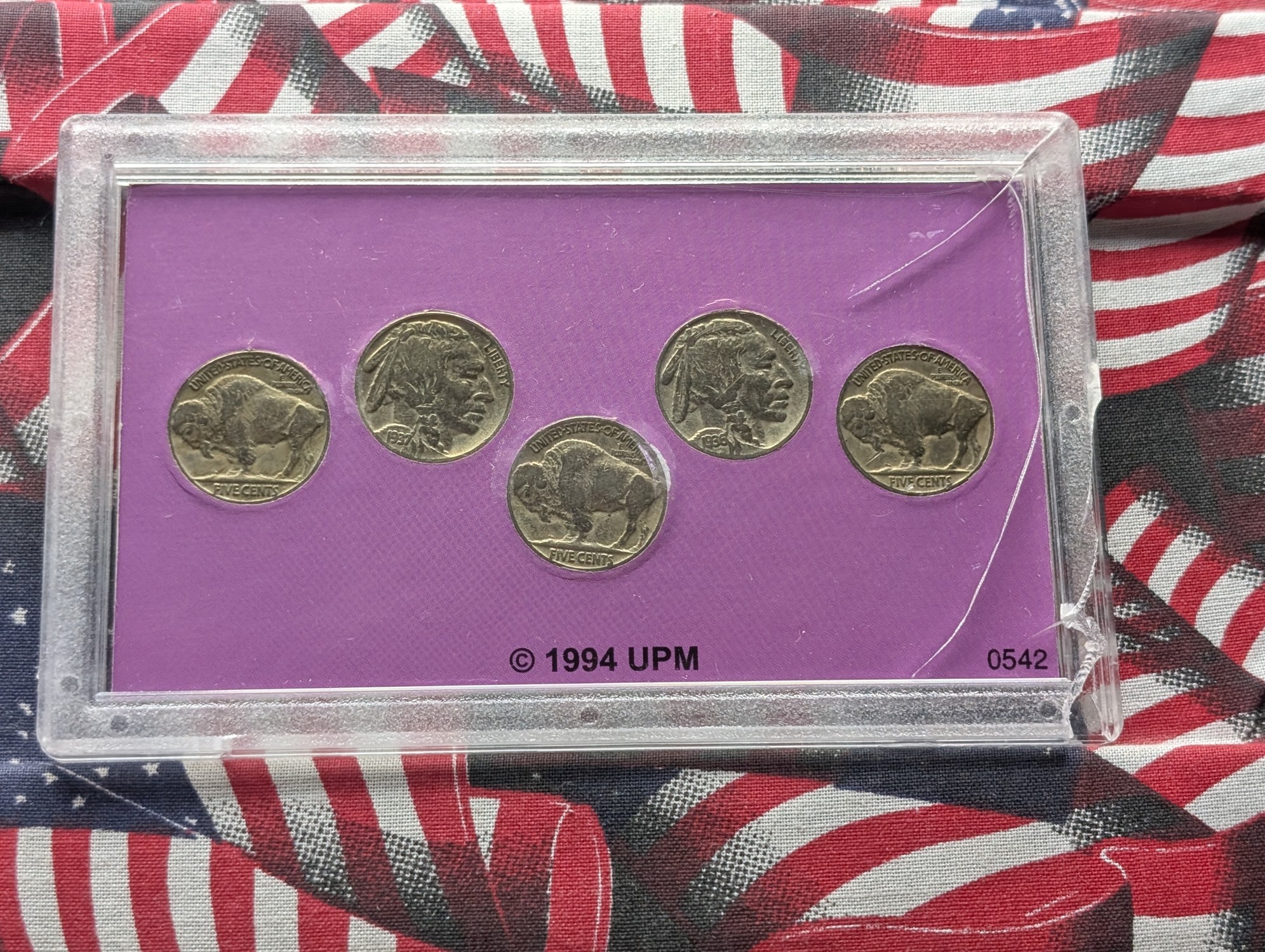(6) Indian Head Buffalo Nickels In The Wild West Coin Collection Set - Home on The Range in Display