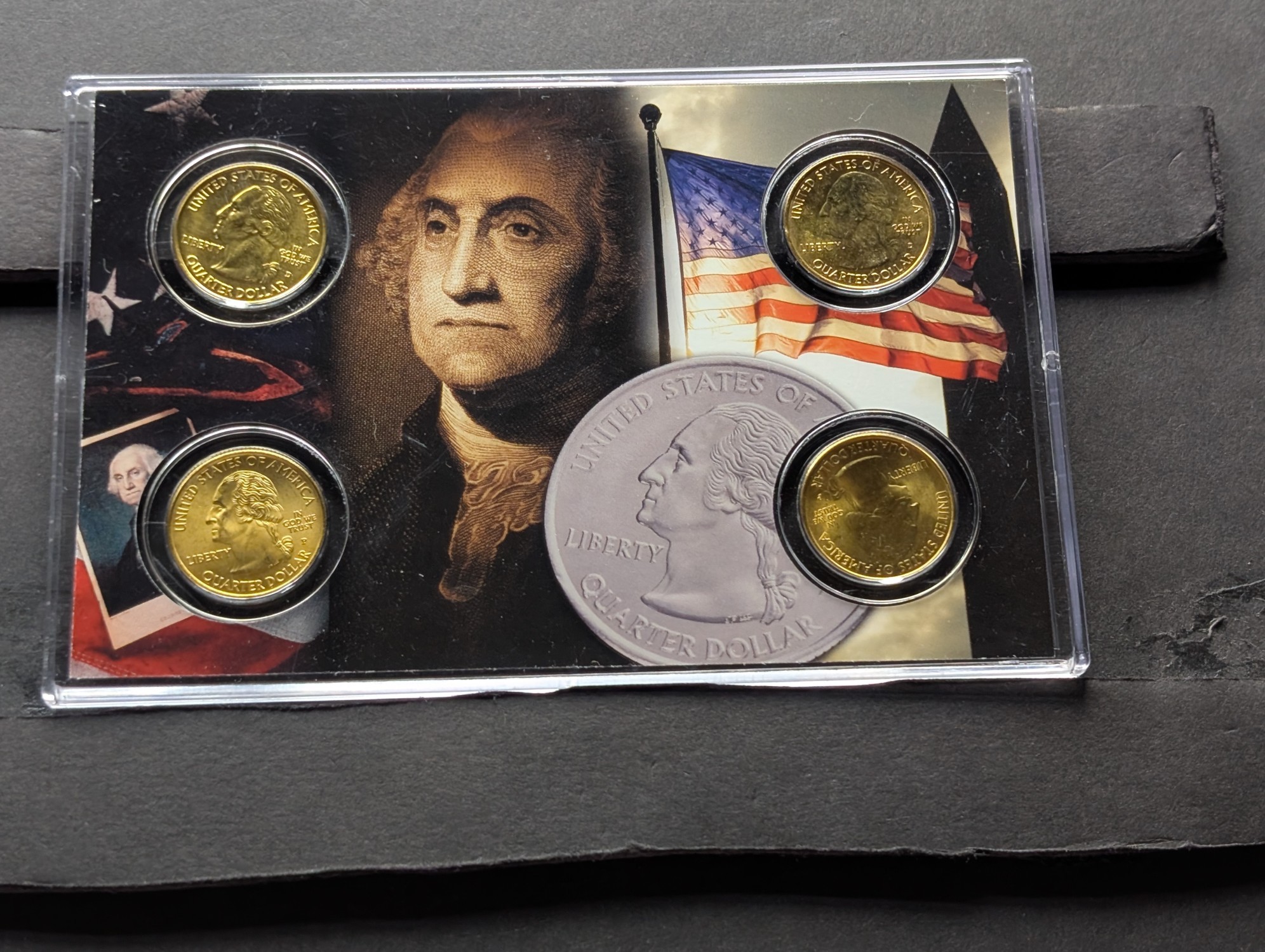 Gold (LAYERED) P&D Mint 2009 Northern Mariana Islands U.S. Territory & 2019 American Memorial Park National Historic Quarter 4-Coin Collecti