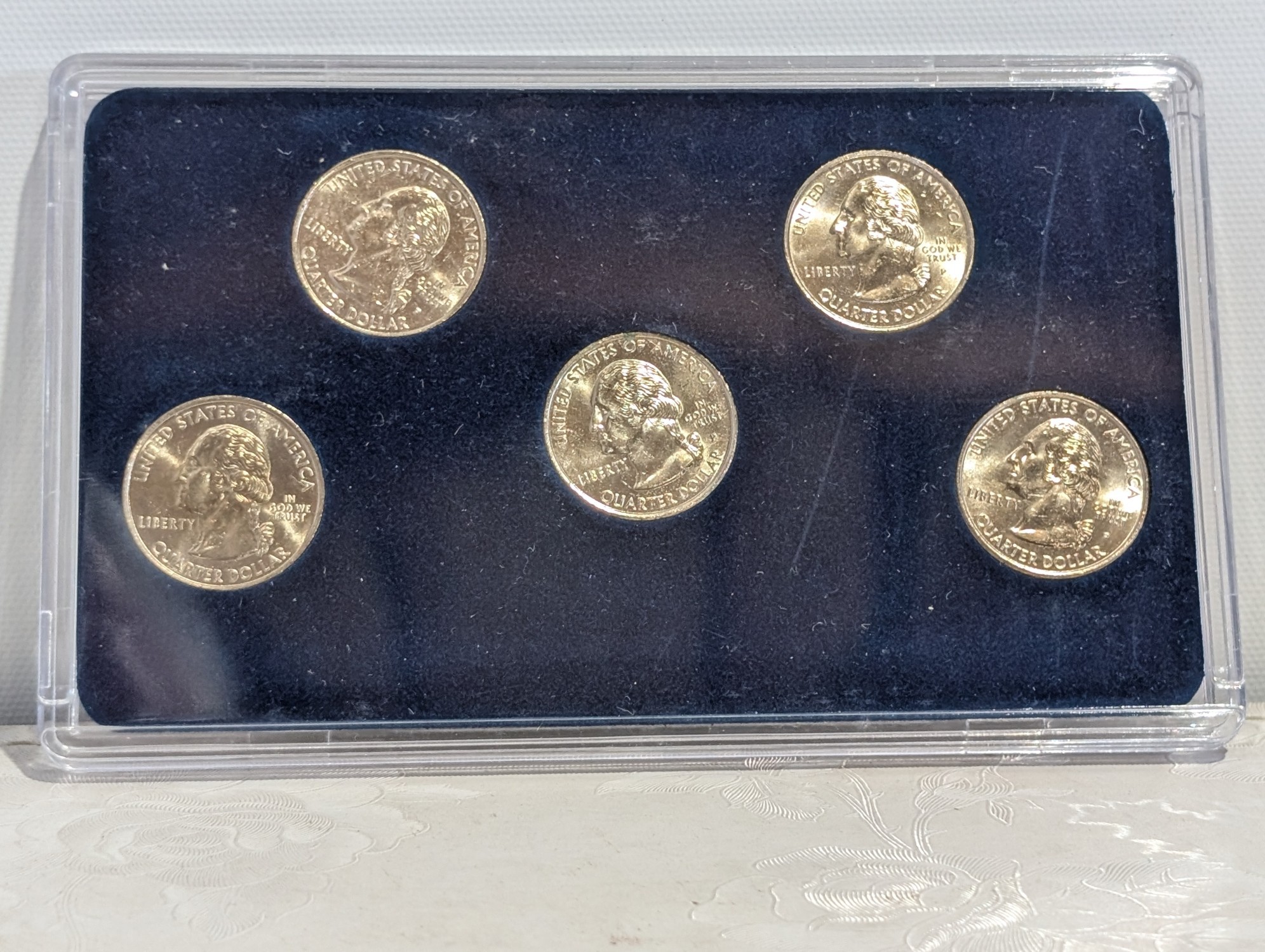 1999, 2001-2004, 2007, & 2008 Philadelphia Mint Statehood Quarter Collections in Display w/ COA (7 Sets)