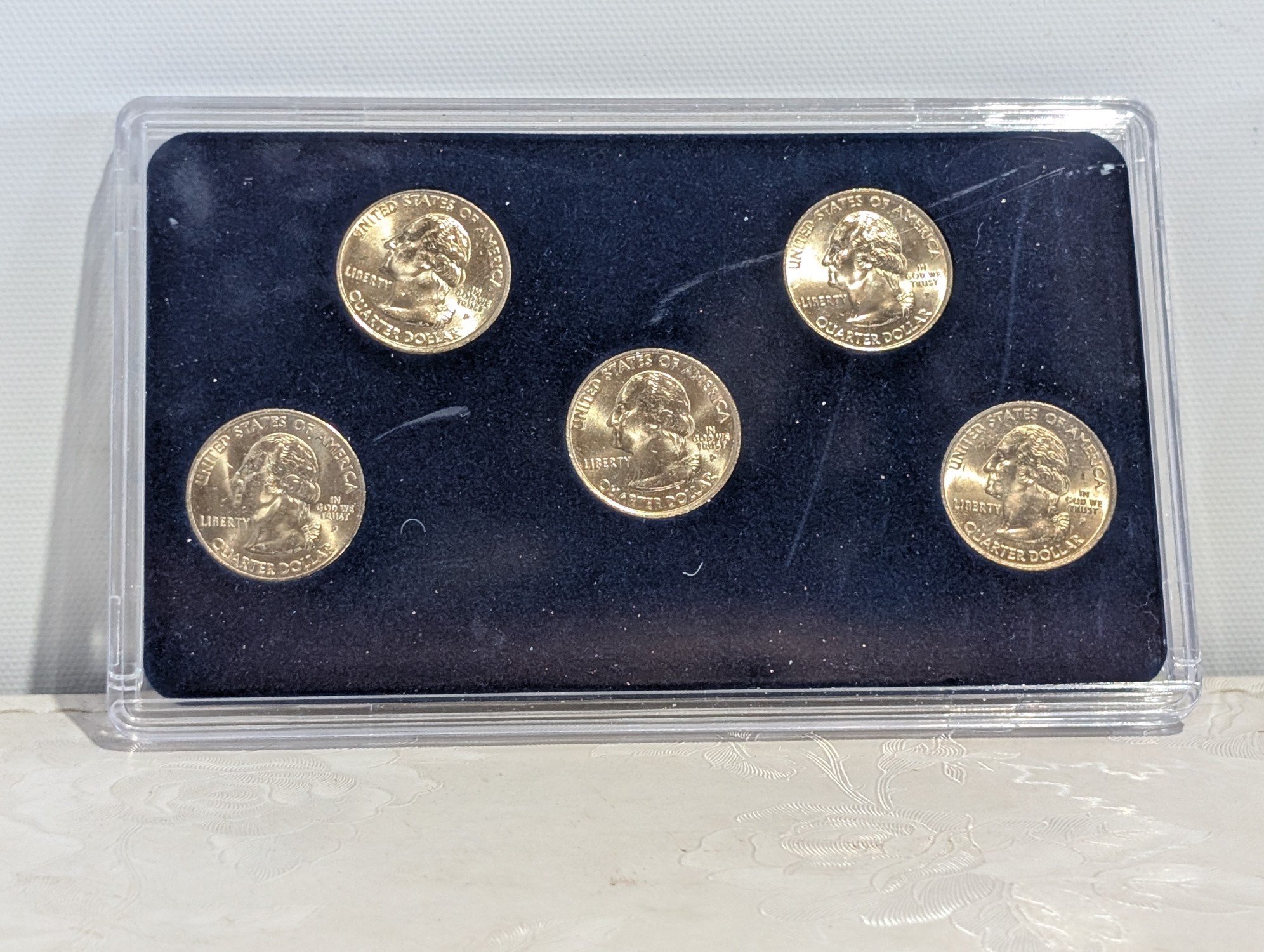 1999, 2001-2004, 2007, & 2008 Philadelphia Mint Statehood Quarter Collections in Display w/ COA (7 Sets)