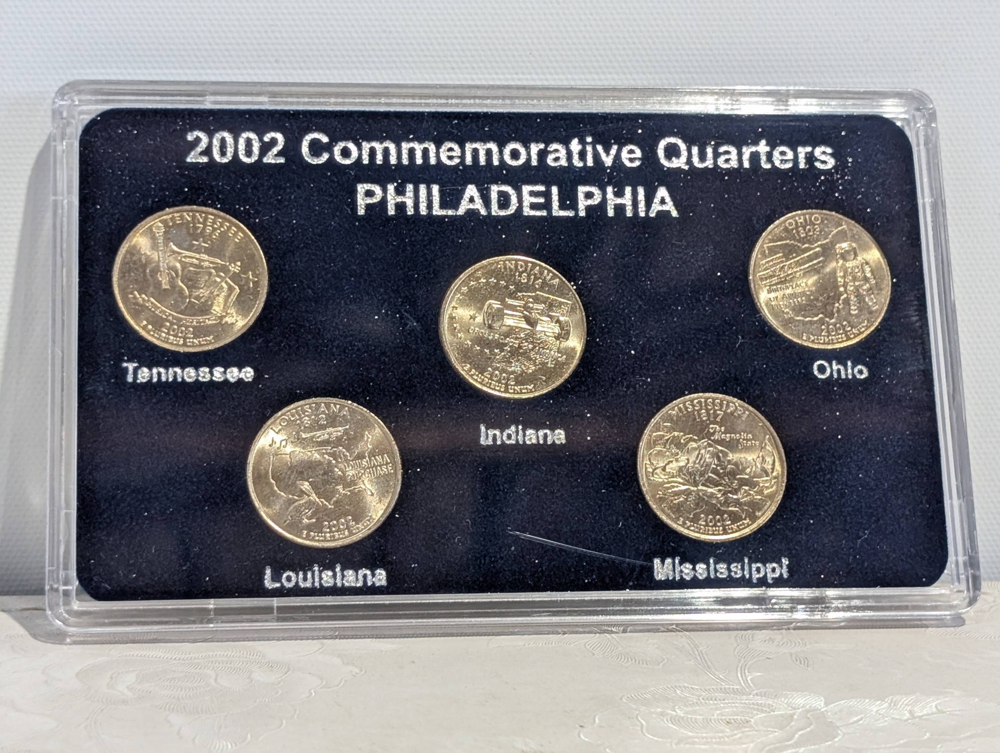 1999, 2001-2004, 2007, & 2008 Philadelphia Mint Statehood Quarter Collections in Display w/ COA (7 Sets)