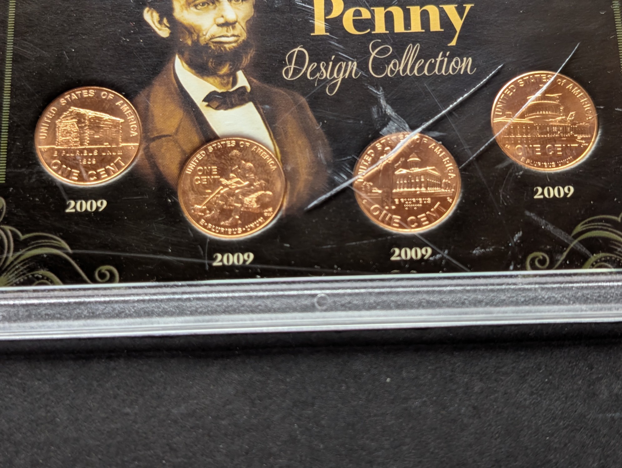 Lincoln Cent Design Collection in Display w/ COA, Eight Coins