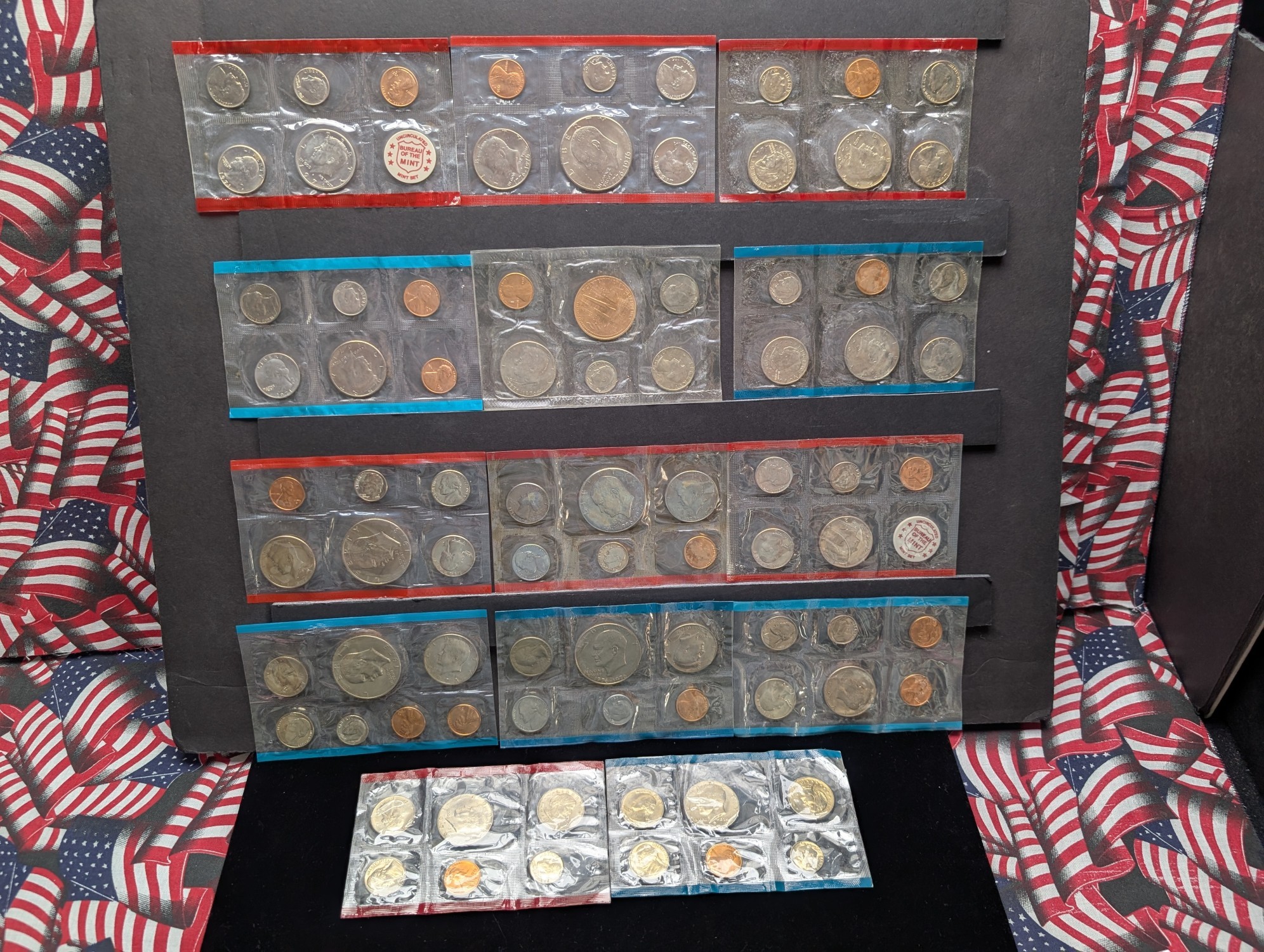 (14) 1970's P&D U.S. Mint UNC Sets in Government Sealed Plastic