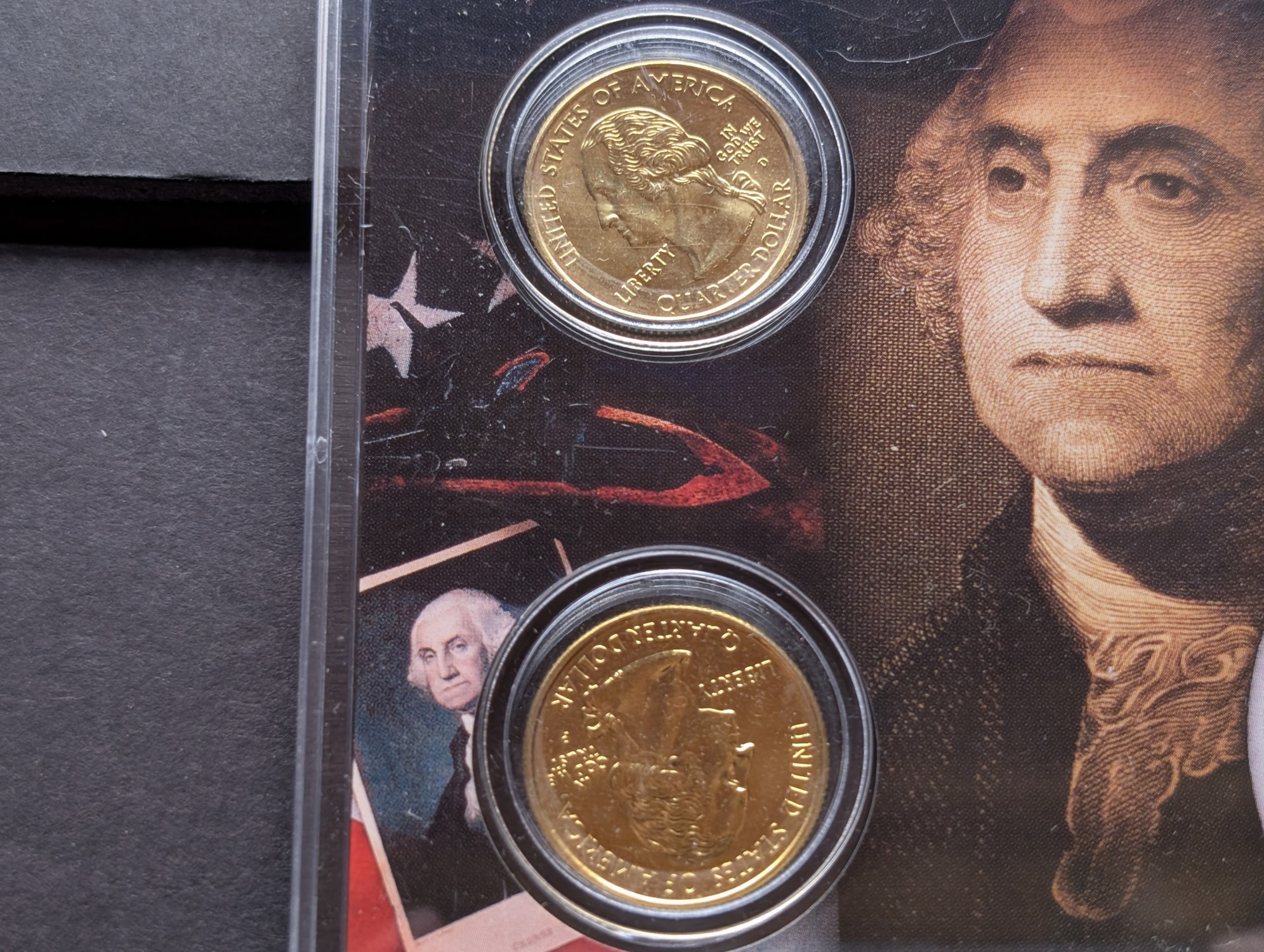 Gold (LAYERED) P&D Mint 2000 Maryland Statehood & 2013 Fort McHenry ATB Park Quarter 4-Coin Collection in Protective Plastic Case w/ COA