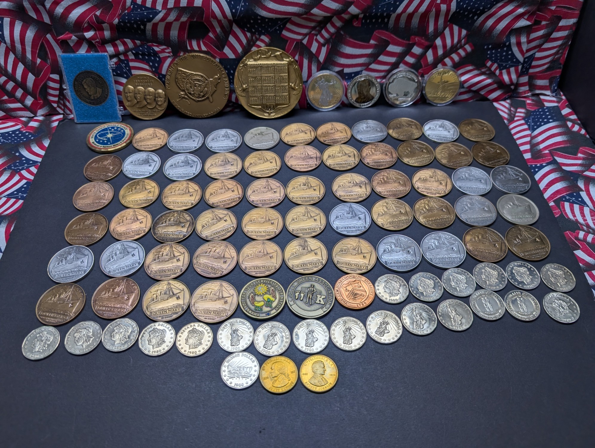 LARGE! Grab Bag of Various Vintage U.S. Commem Medals - Over 5 Pounds Total