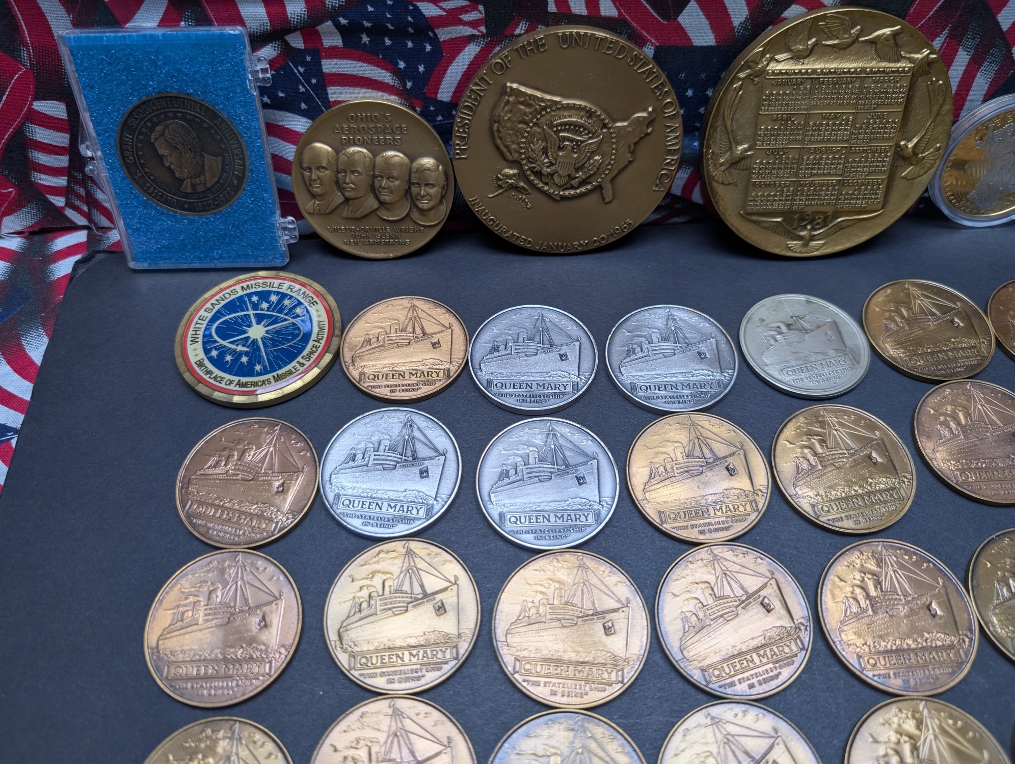LARGE! Grab Bag of Various Vintage U.S. Commem Medals - Over 5 Pounds Total