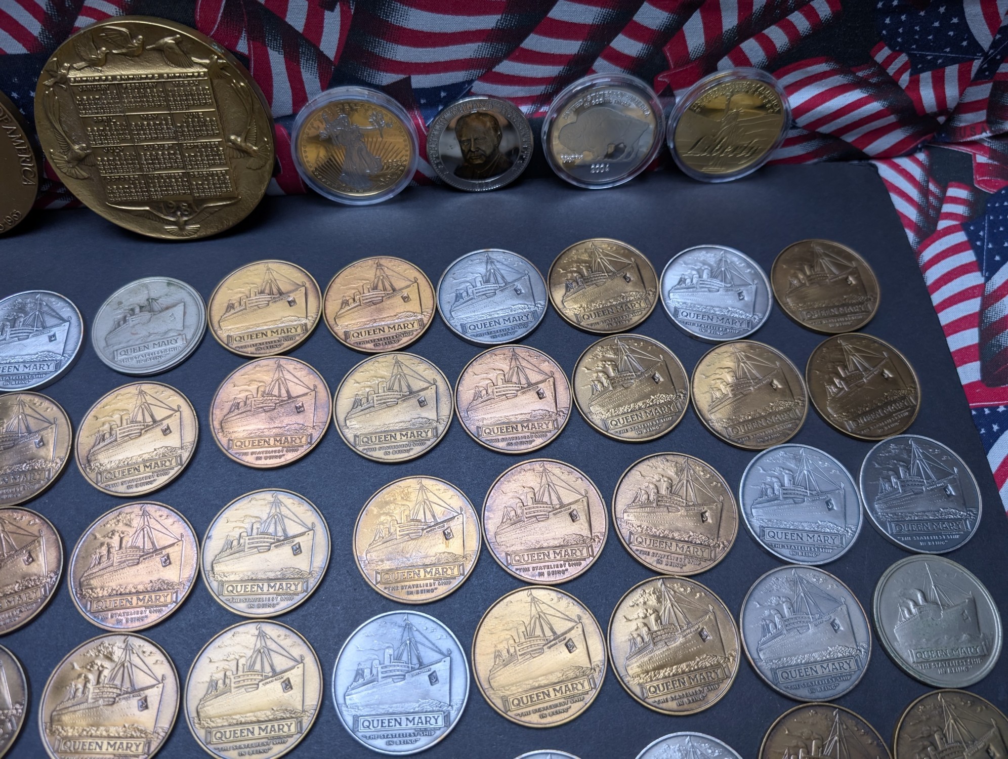 LARGE! Grab Bag of Various Vintage U.S. Commem Medals - Over 5 Pounds Total