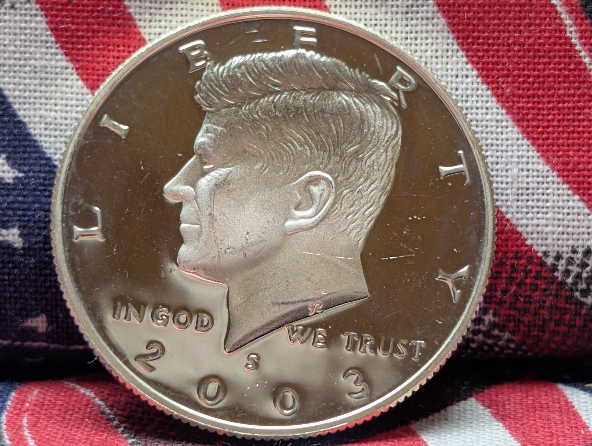 2003-S & 2005-S GEM PROOF Kennedy 90% Silver Half Dollars in Capsules