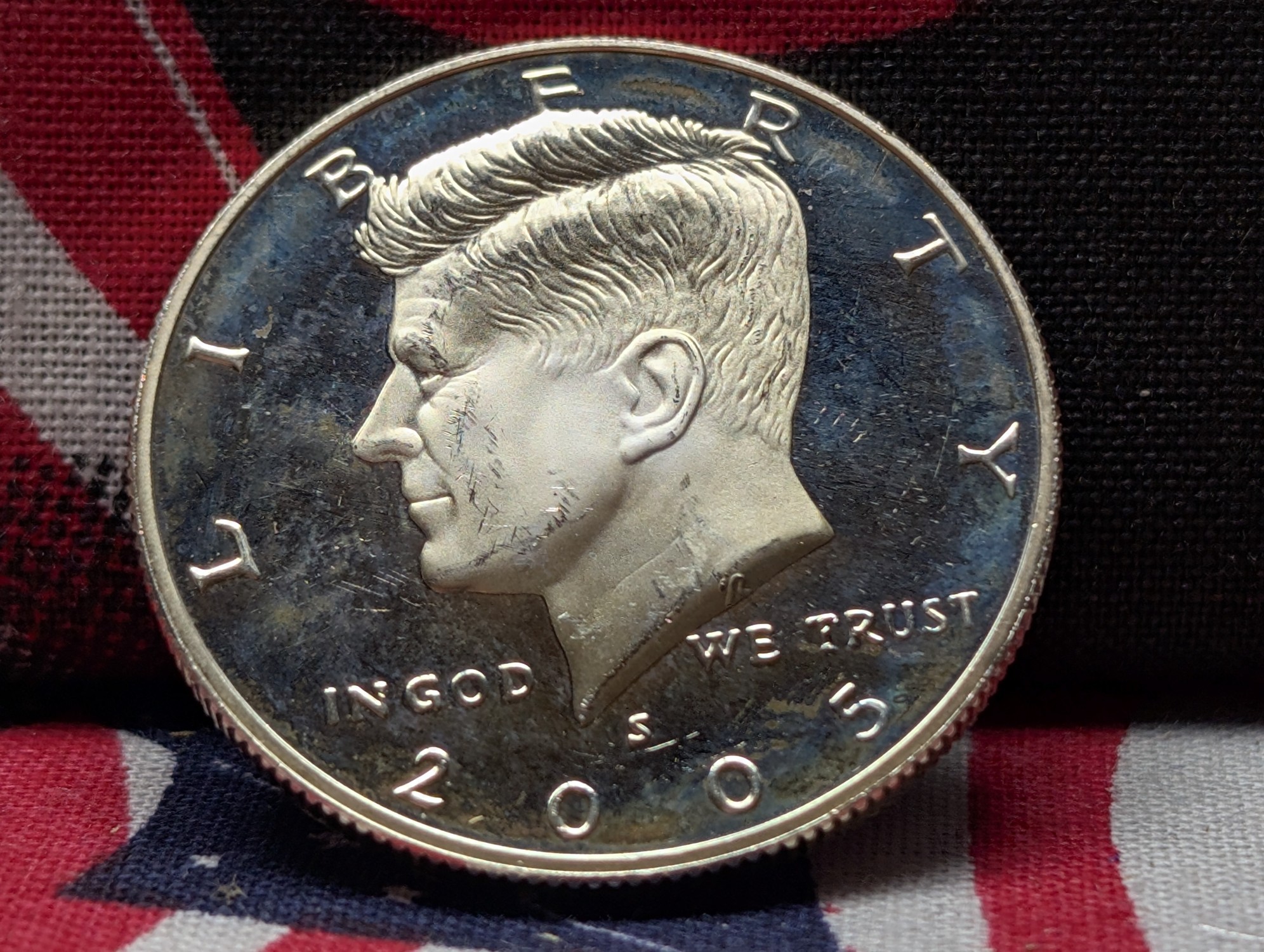 2003-S & 2005-S GEM PROOF Kennedy 90% Silver Half Dollars in Capsules