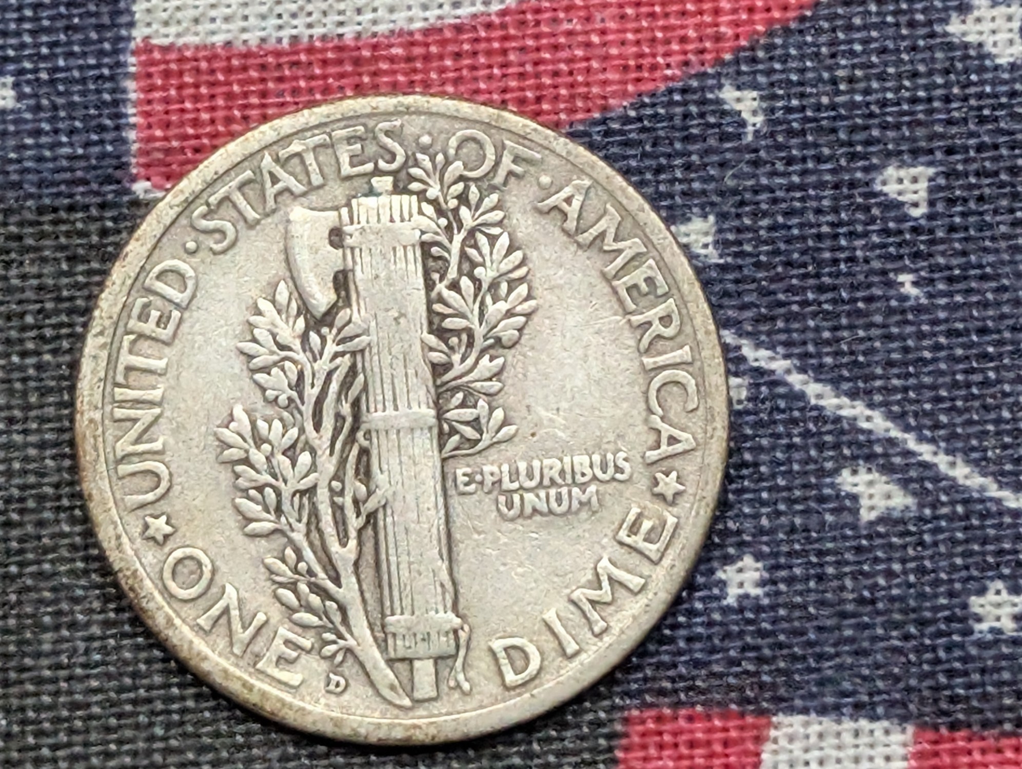 1921-D Mercury 90% Silver Dime - VF - KEY DATE!