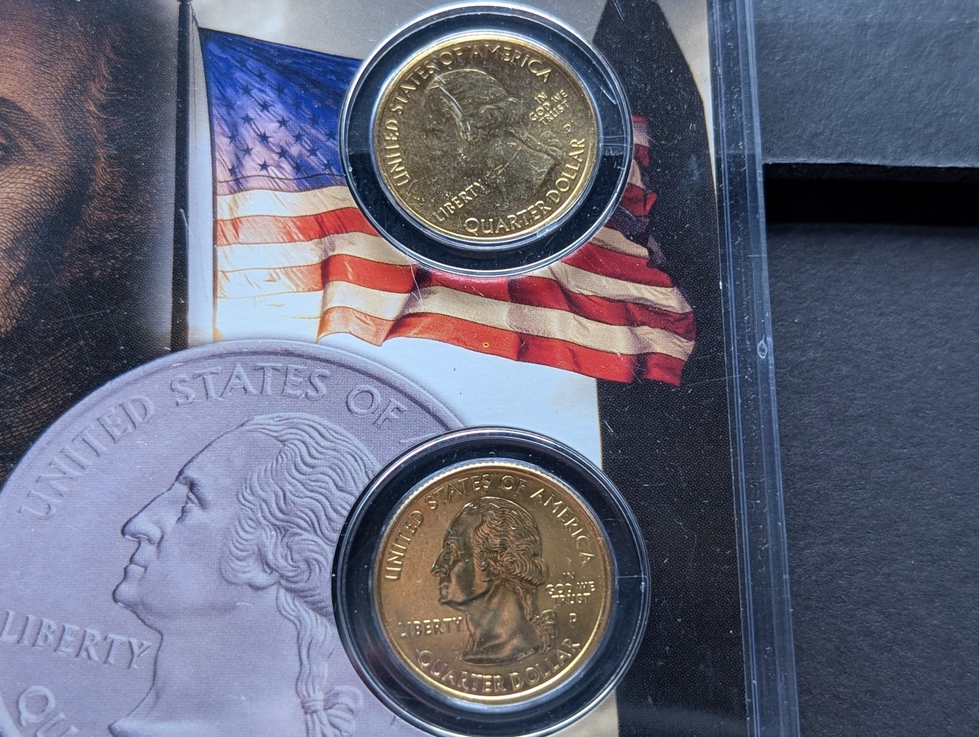Gold (LAYERED) P&D Mint 2007 Utah Statehood & 2014 Arches ATB Park Quarter 4-Coin Collection in Protective Plastic Case w/ COA