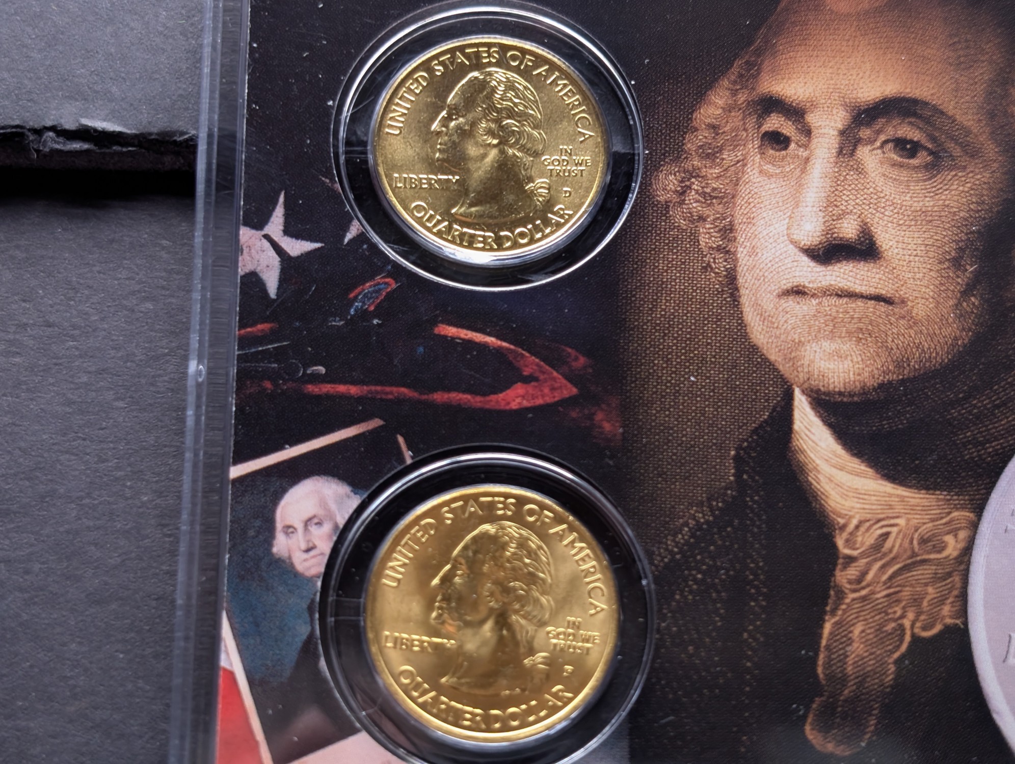 Gold (LAYERED) P&D Mint 2009 Puerto Rico U.S. Territory & 2012 El Yunque National Historic Quarter 4-Coin Collection in Protective Plastic C