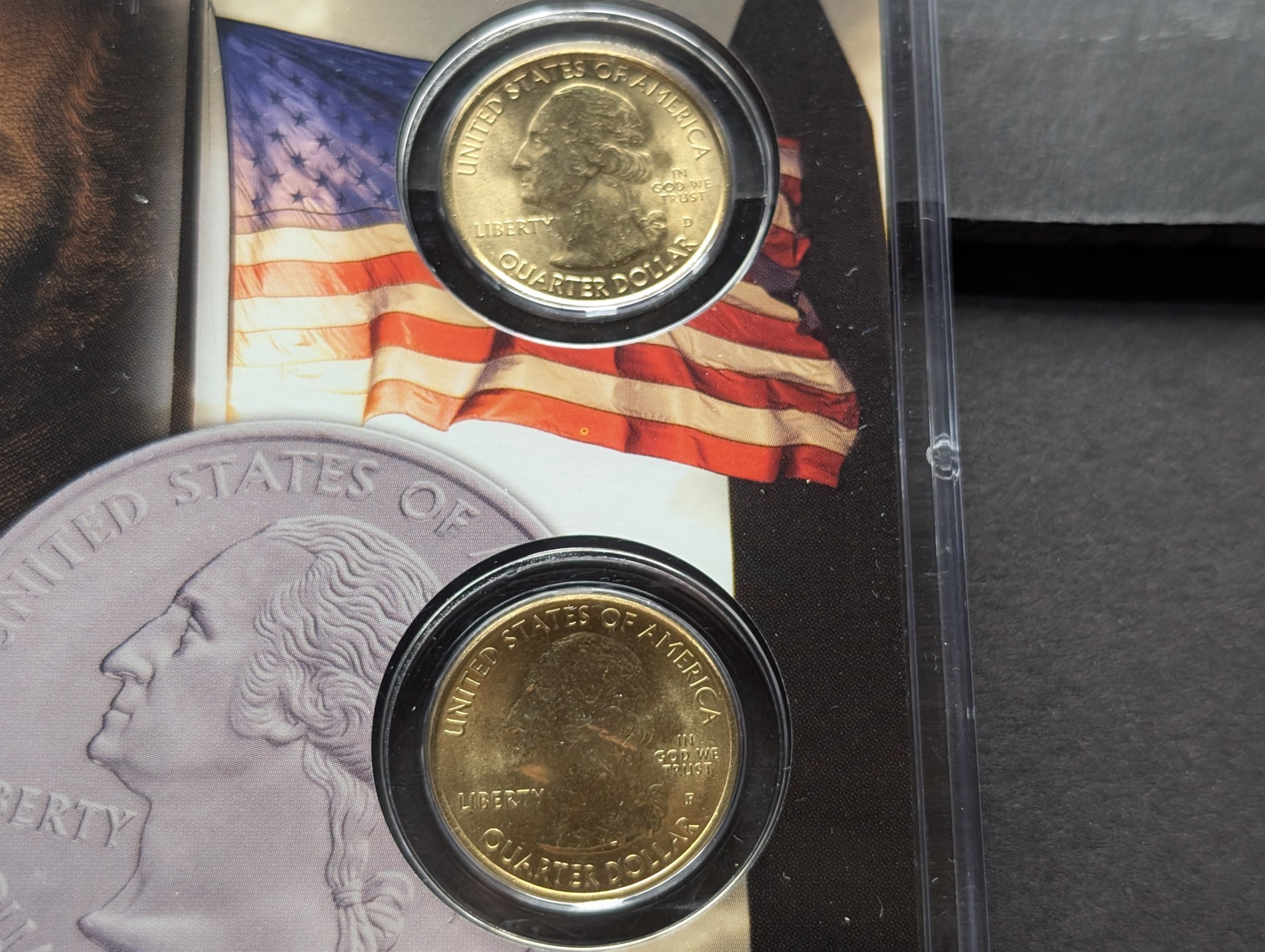 Gold (LAYERED) P&D Mint 2009 Puerto Rico U.S. Territory & 2012 El Yunque National Historic Quarter 4-Coin Collection in Protective Plastic C