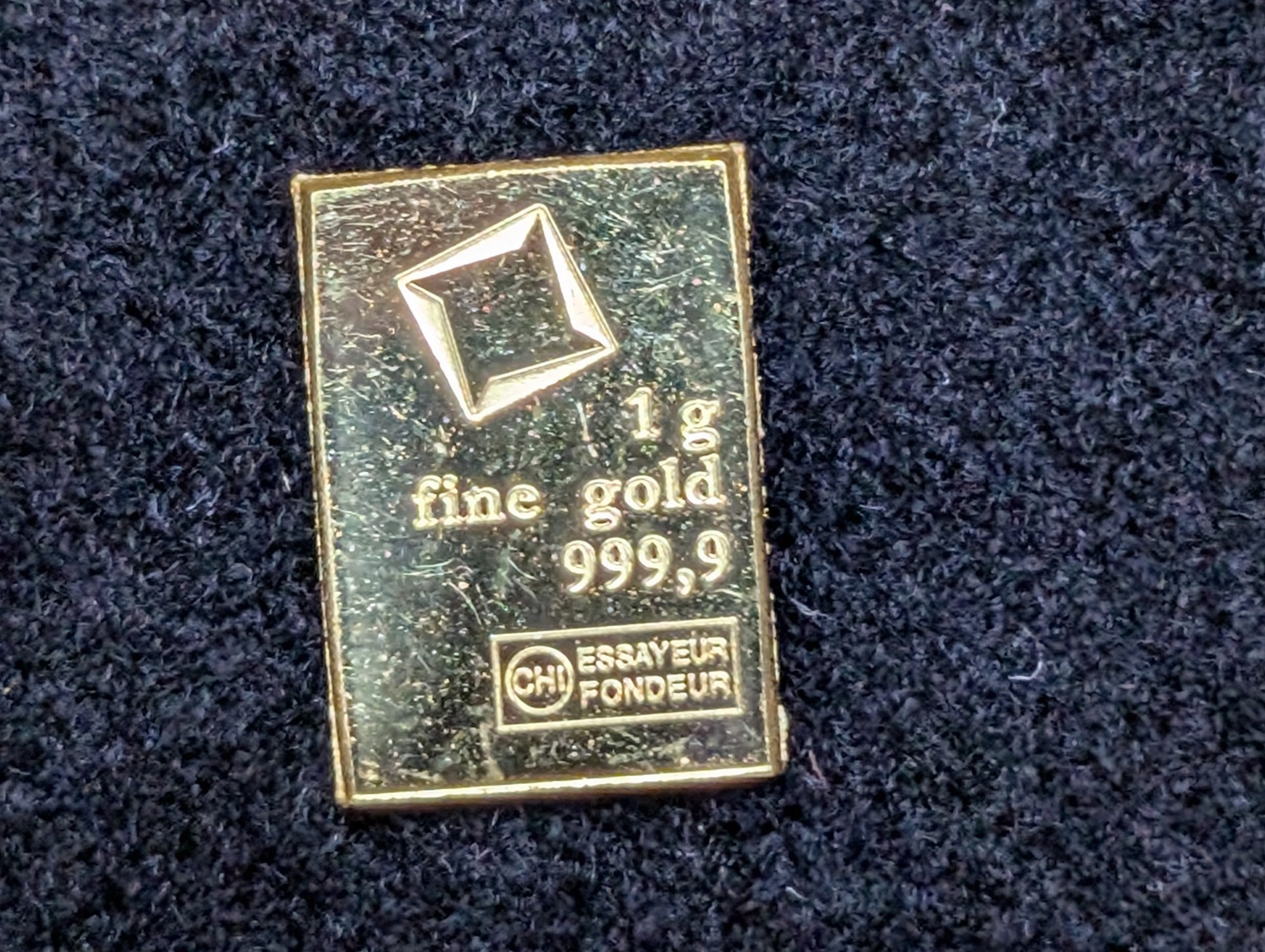 1 Gram .9999 FINE GOLD Valcambi Miniature Bullion Bar