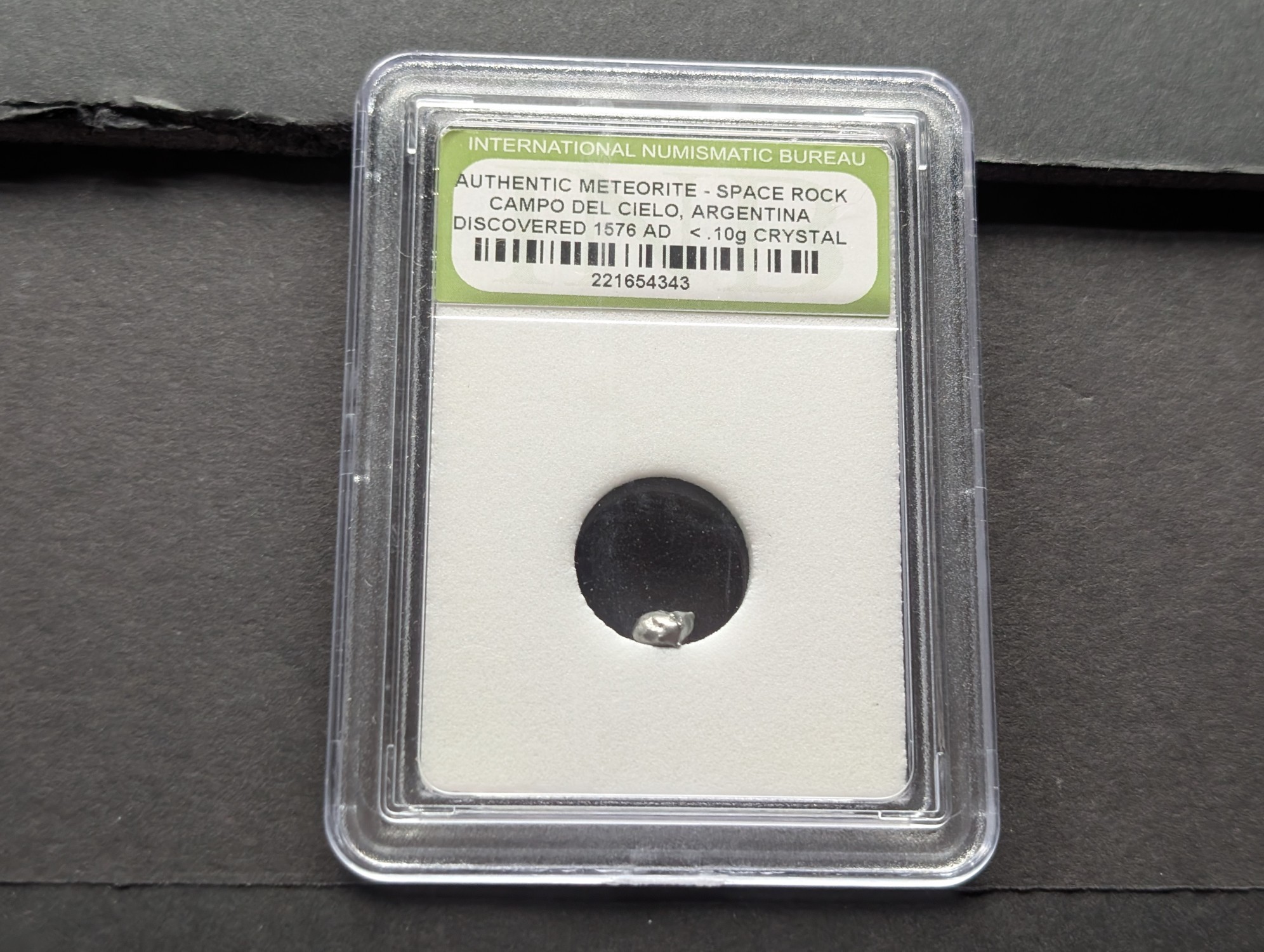 Authentic Campo del Cielo Argentina Meteor Shower & Meteorite Space Rock (2 PCS) - Slabbed International Numismatic Bureau