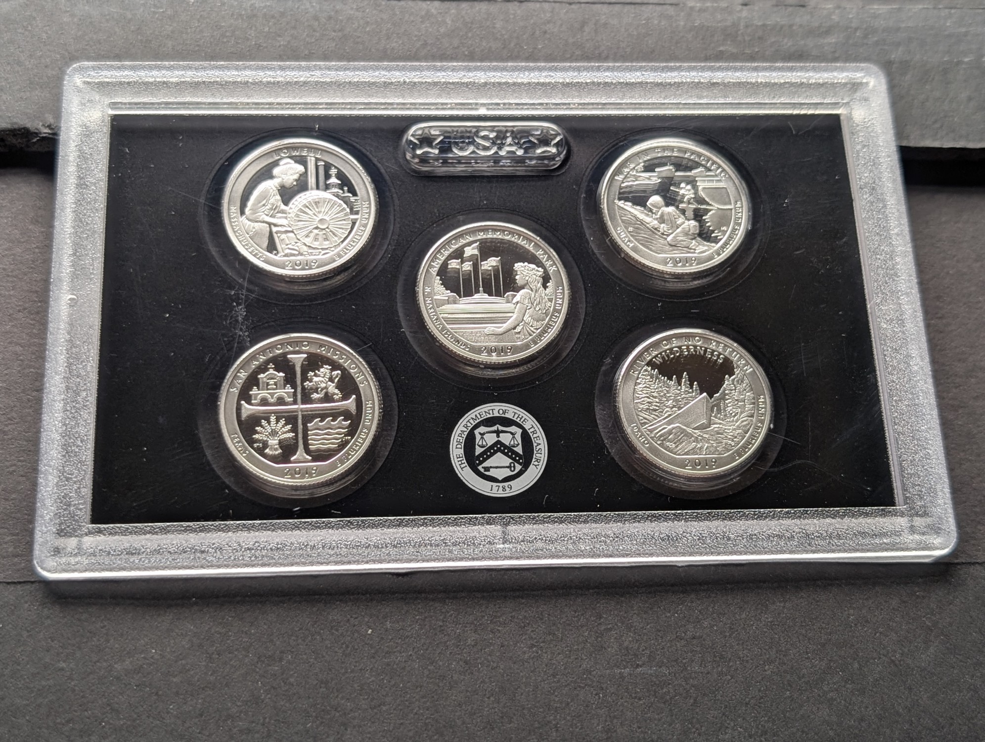 2004-S State & 2019-S ATB U.S. Mint SILVER PROOF Quarter Sets in Government Plastic - 2019 Does Not Have Box or COA