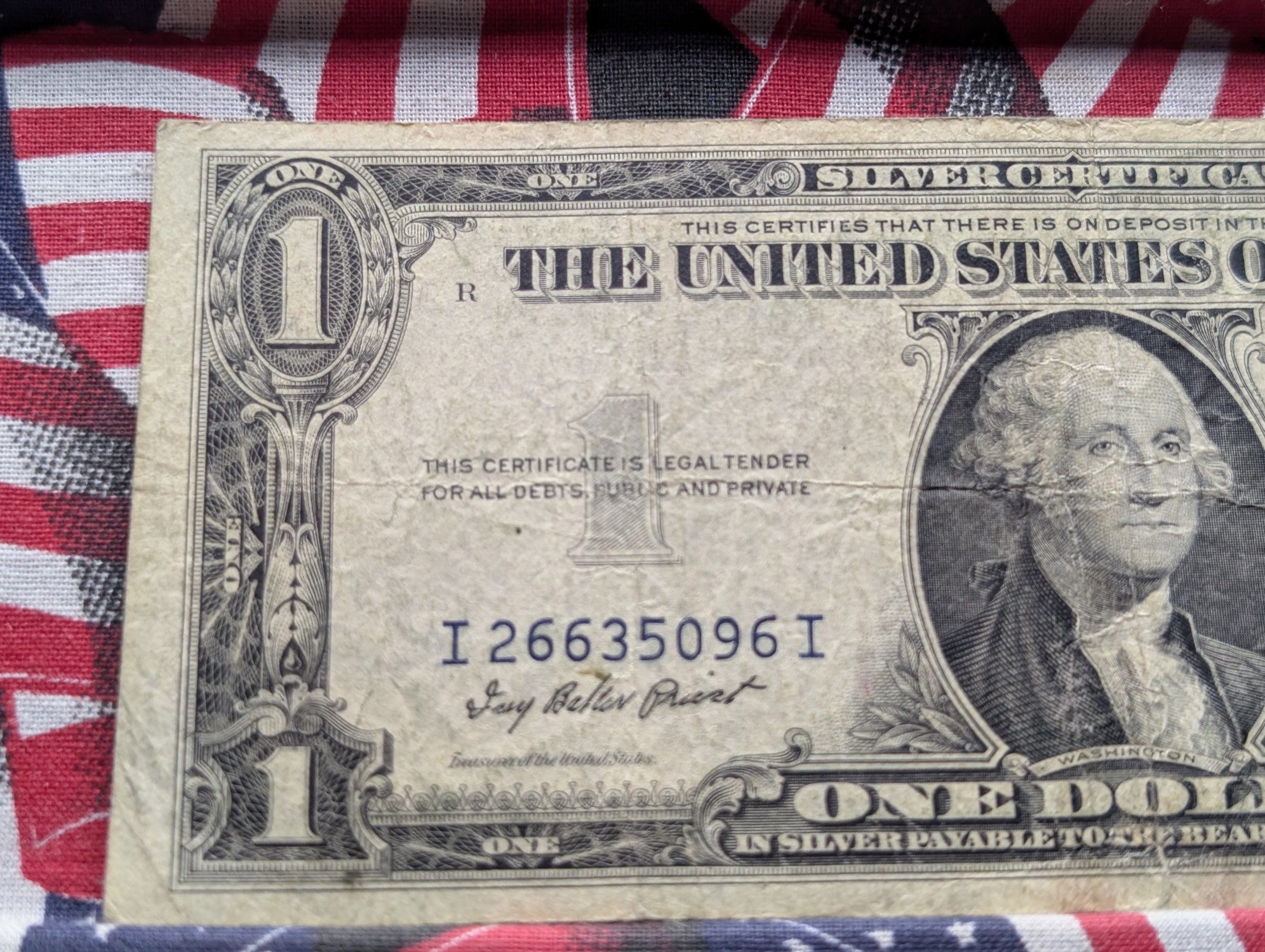 1935 & 1957 $1 Silver Certificates In Display w/ COA