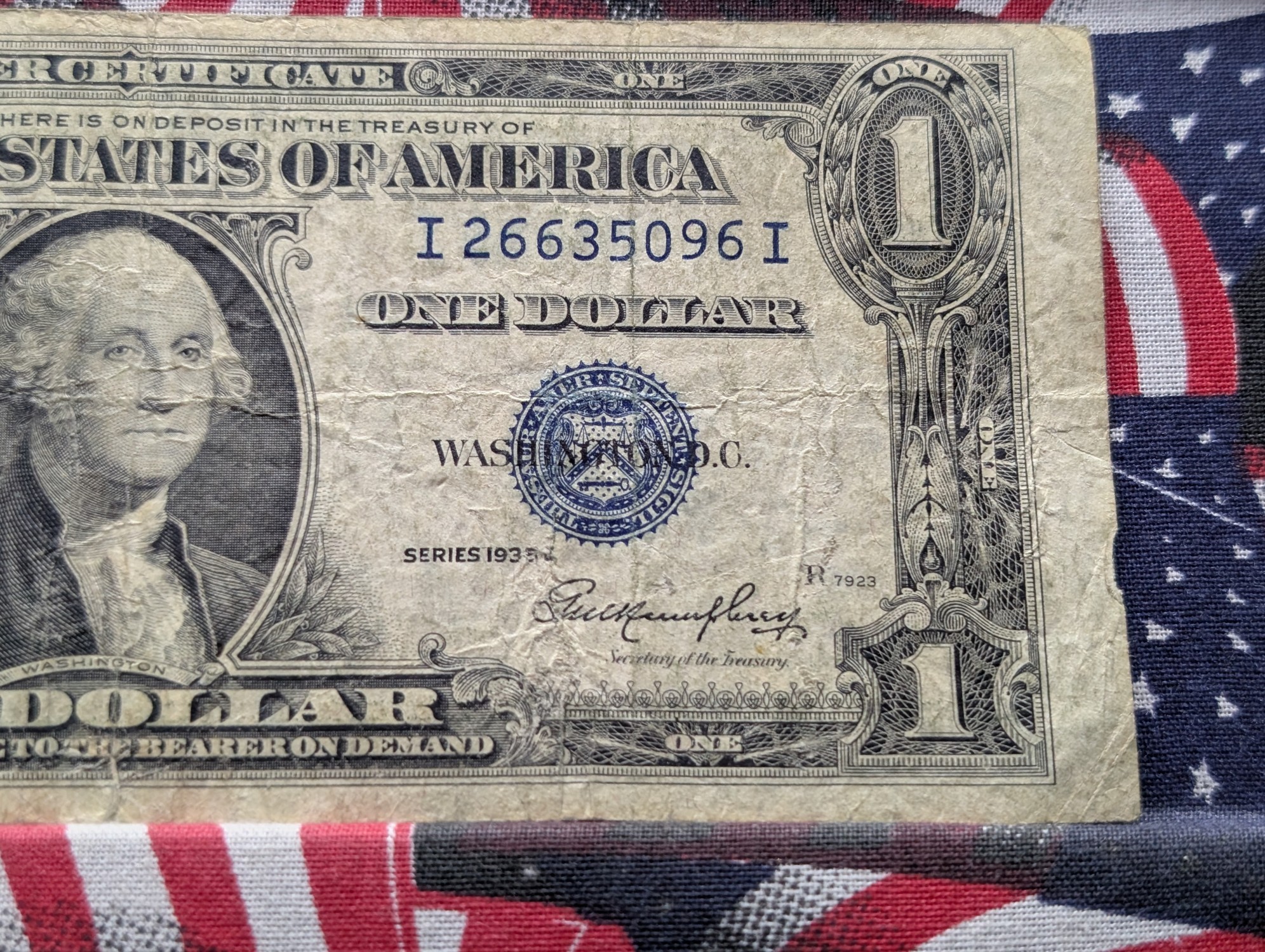 1935 & 1957 $1 Silver Certificates In Display w/ COA