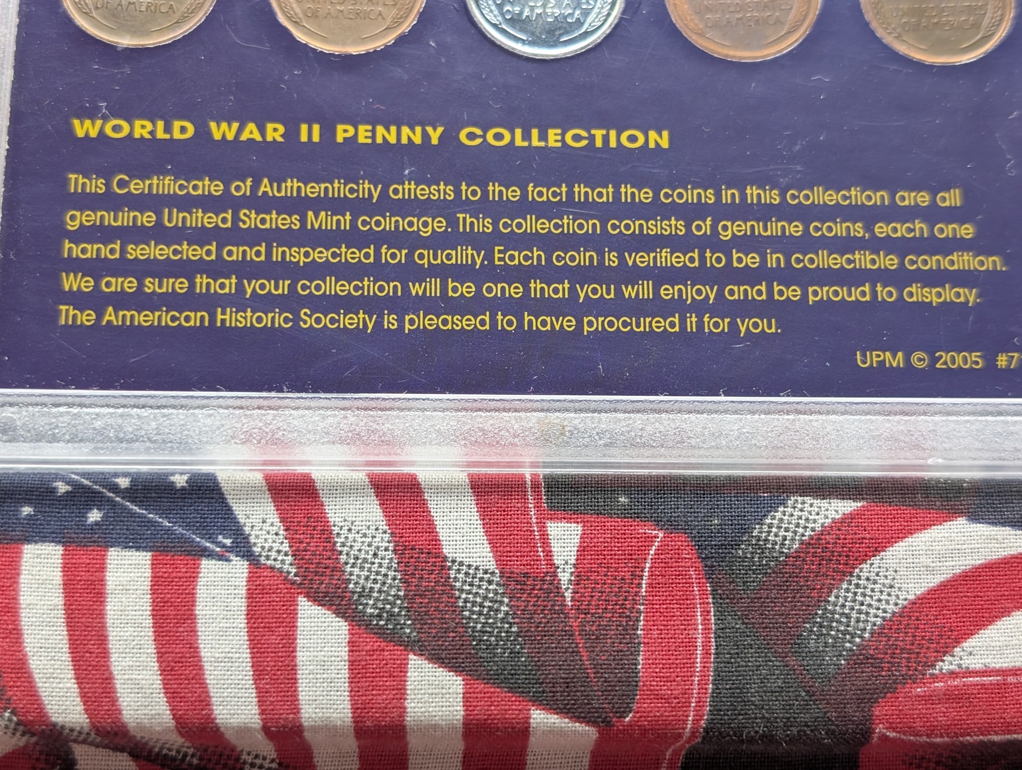 1941-45 WWII Lincoln Wheat Cent Collection in Display - 5 Total Coins