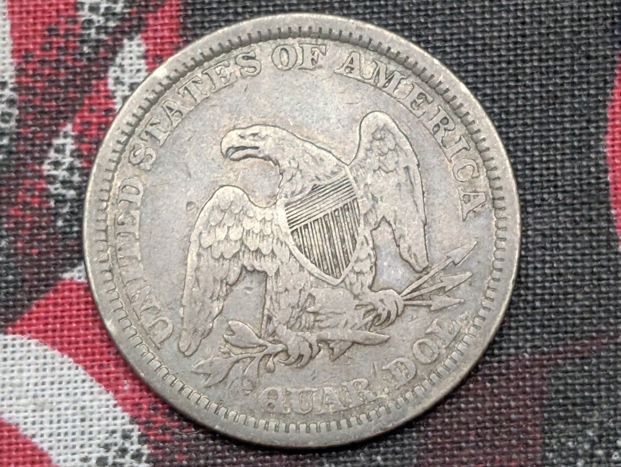 FINE - 1862 w/ Drapery Seated Liberty 90% Silver Quarter