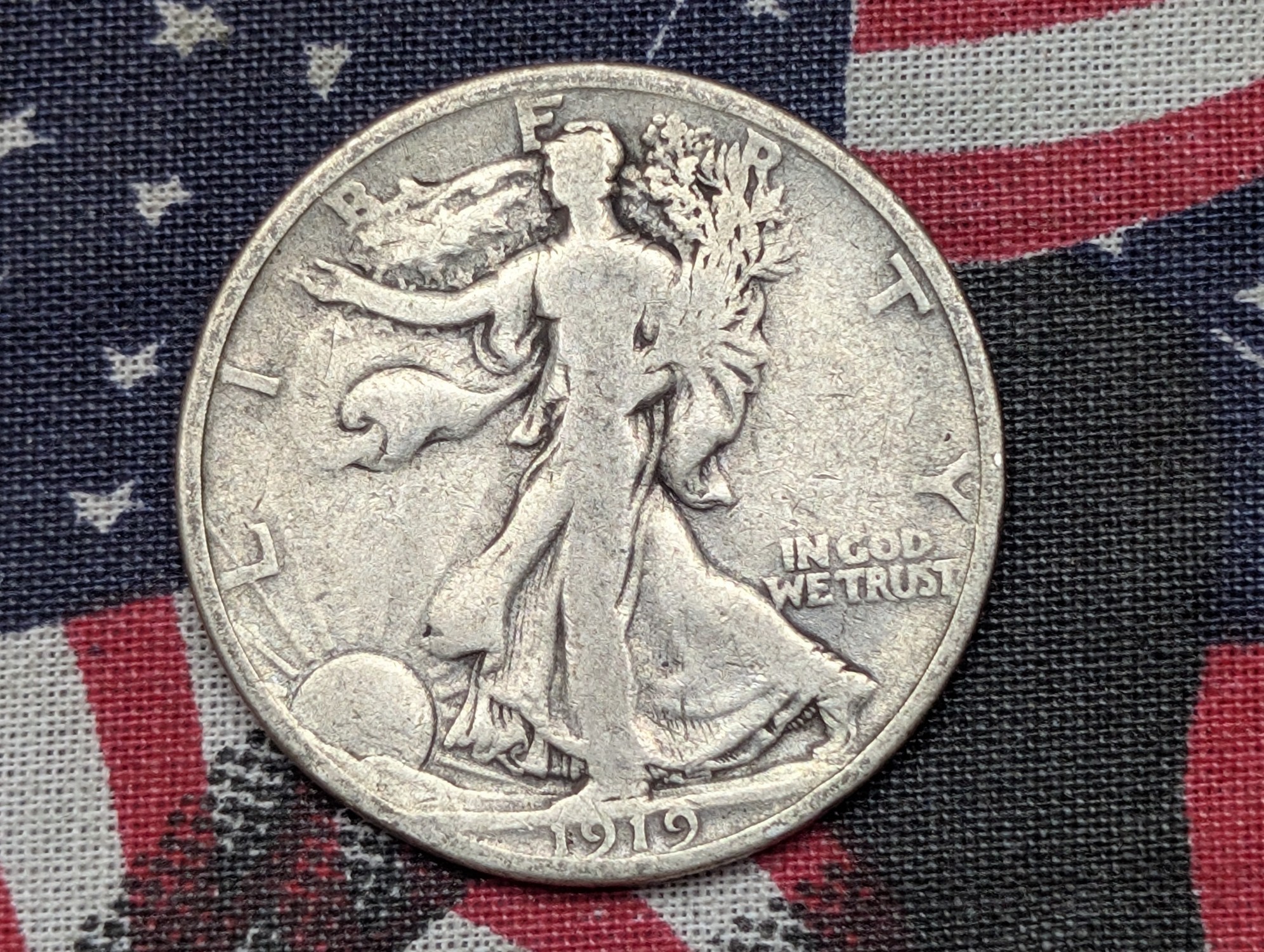 VG - 1919 Walking Liberty 90% Silver Half Dollar