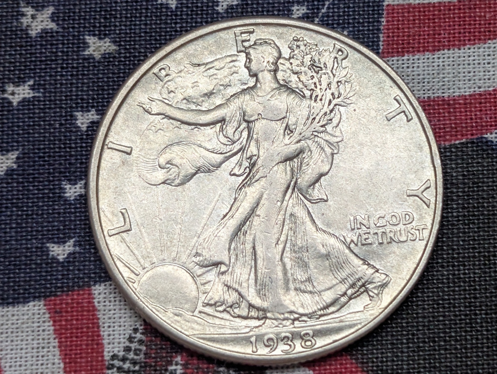 1938-D Walking Liberty 90% Silver Half Dollar - KEY DATE!