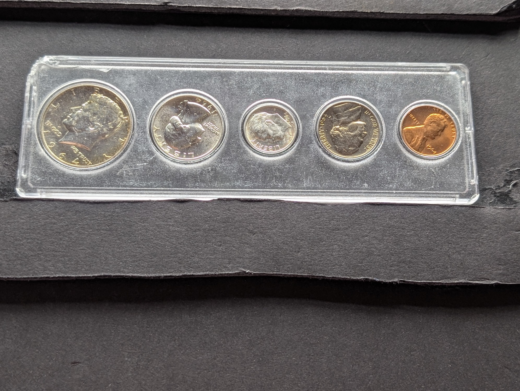 1964 Year U.S. Coin Set in Whitman Case - Includes (3) 90% Silver Coins