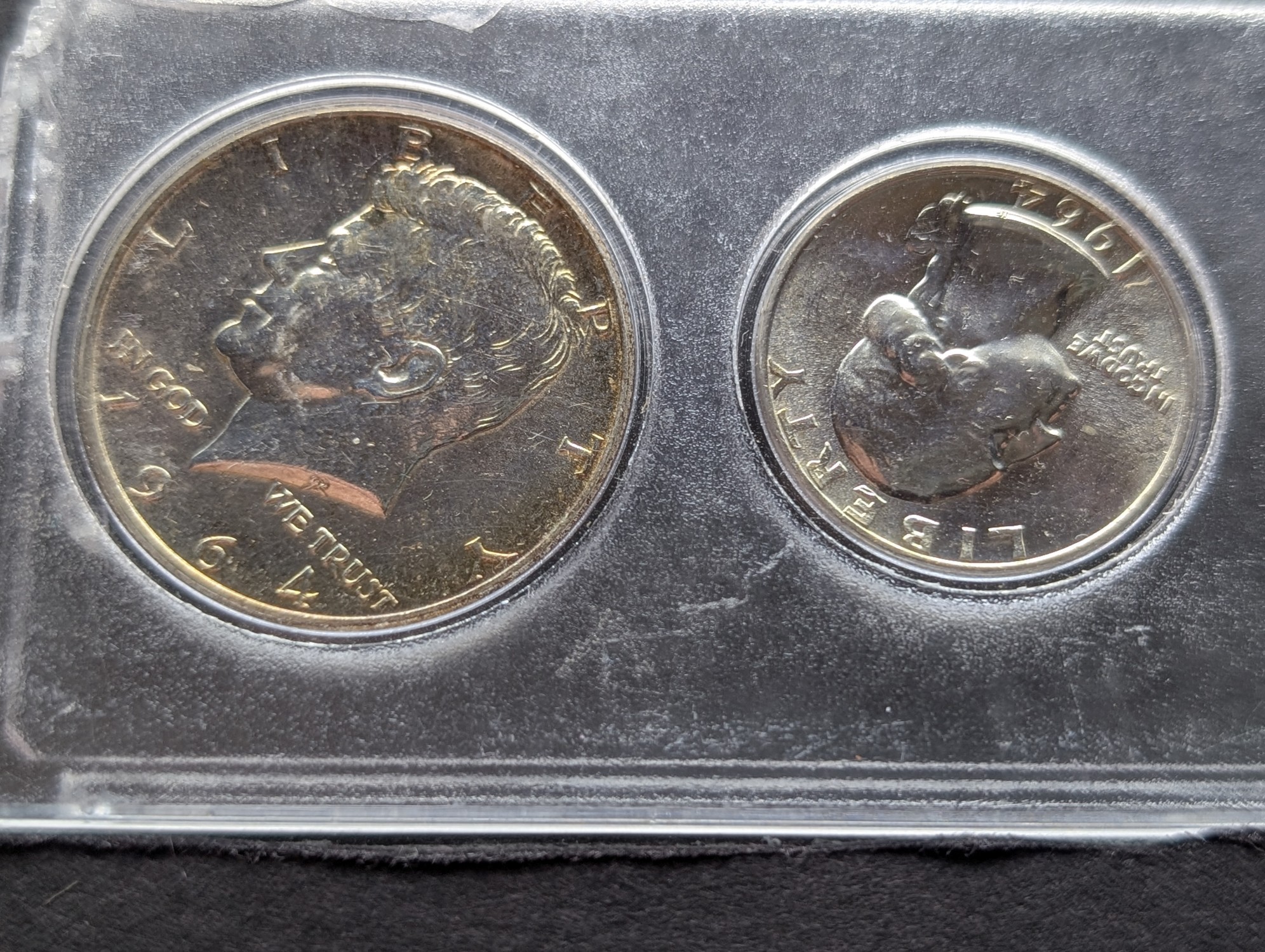 1964 Year U.S. Coin Set in Whitman Case - Includes (3) 90% Silver Coins