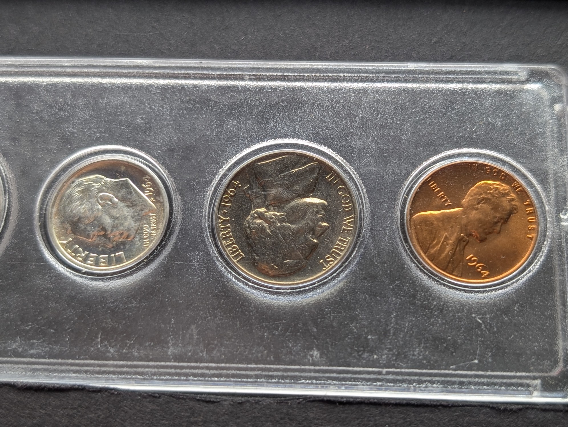 1964 Year U.S. Coin Set in Whitman Case - Includes (3) 90% Silver Coins