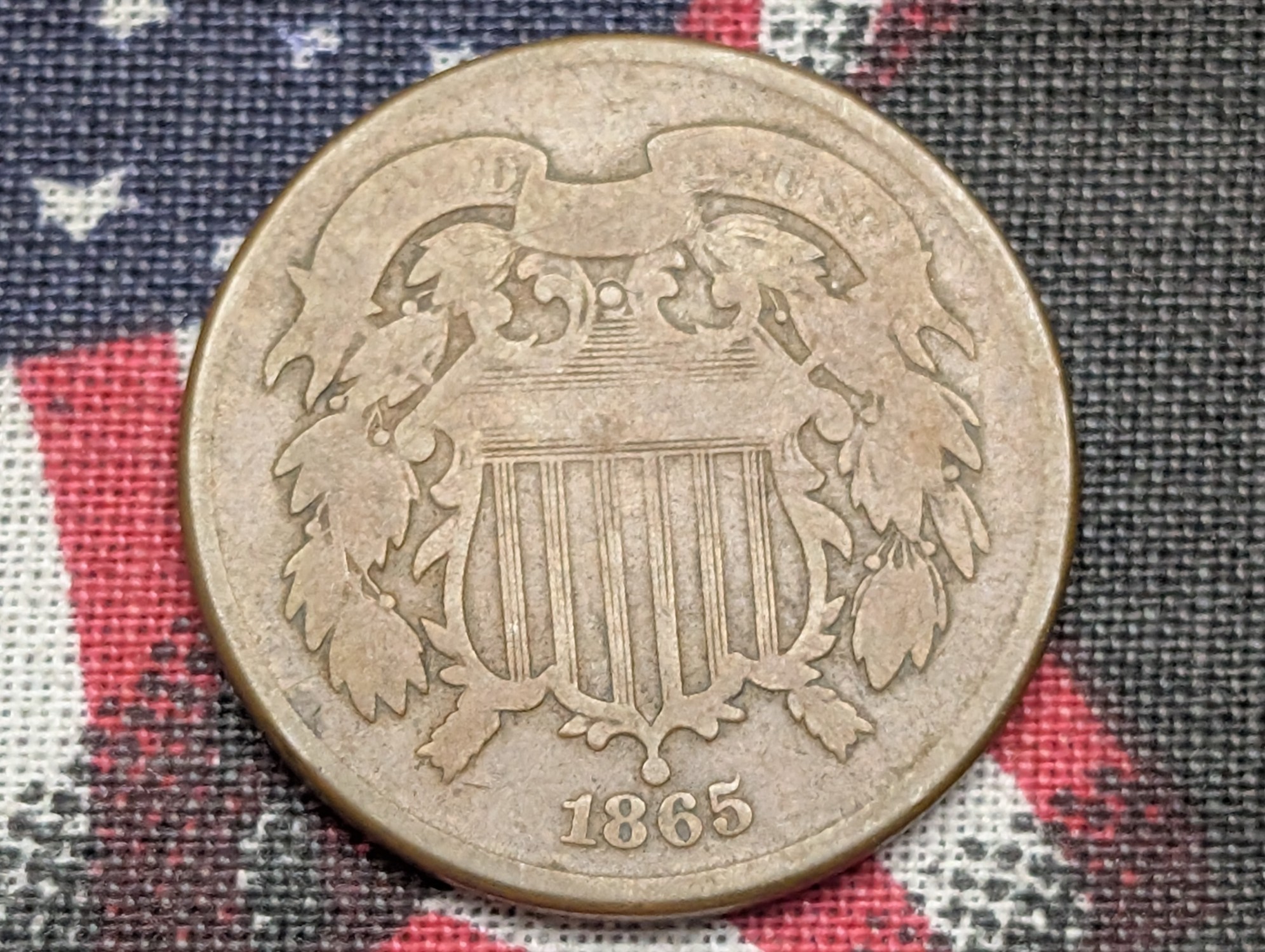 VG - 1865 Two Cent Piece