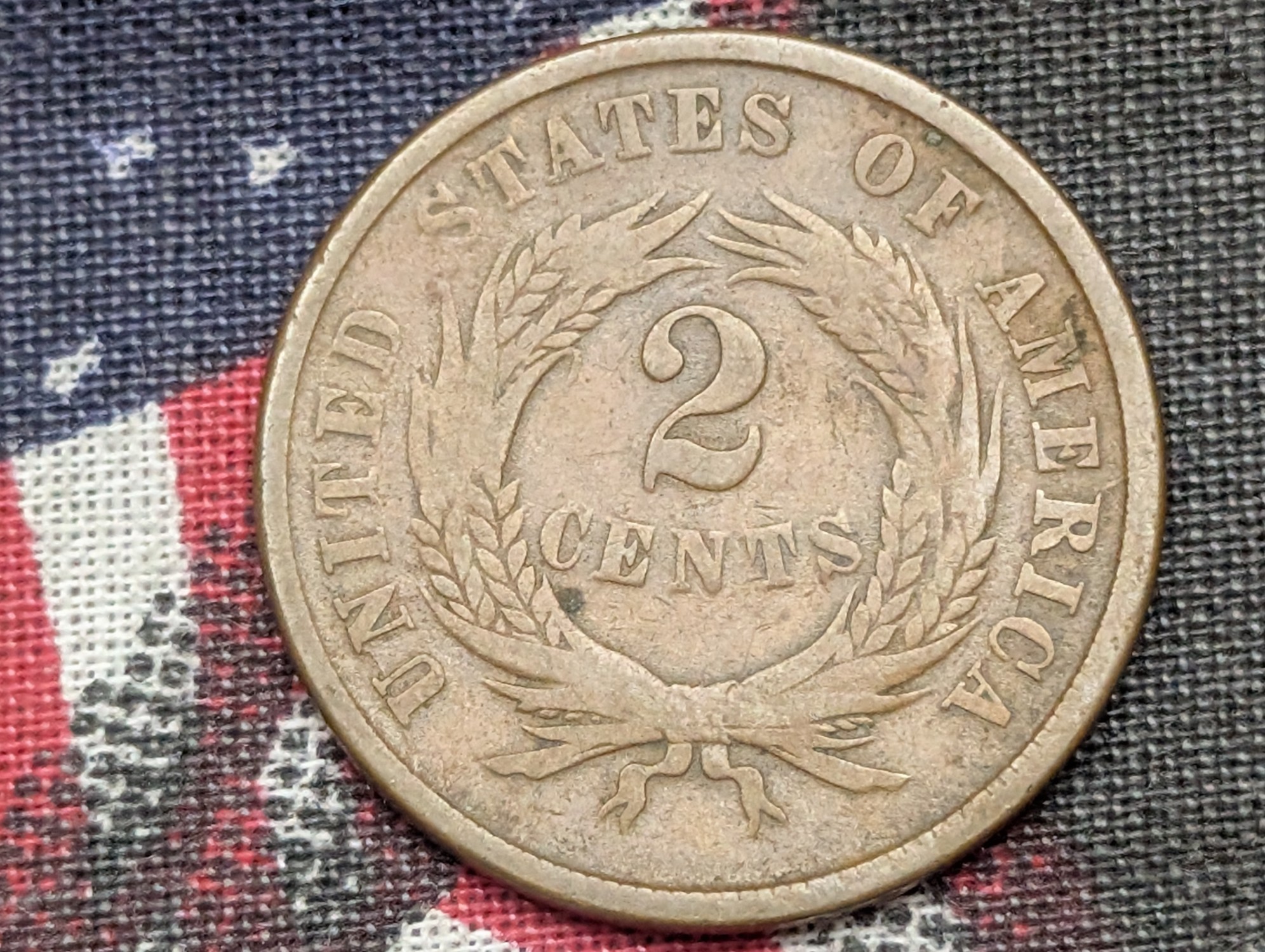 VG - 1865 Two Cent Piece