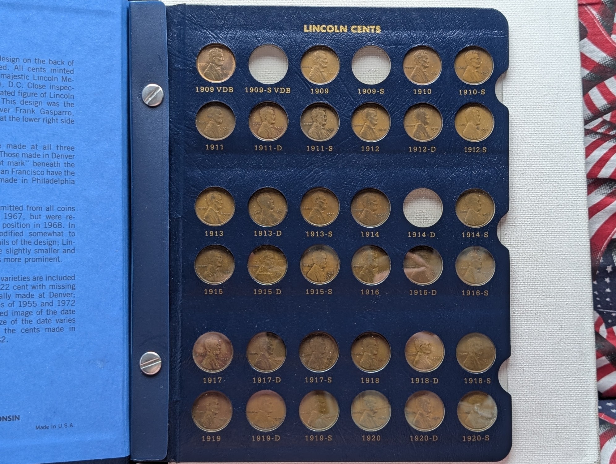 Partial 1909-1974 Lincoln Cent Collection in Whitman Album - Includes BETTER DATES! (106 Coins)