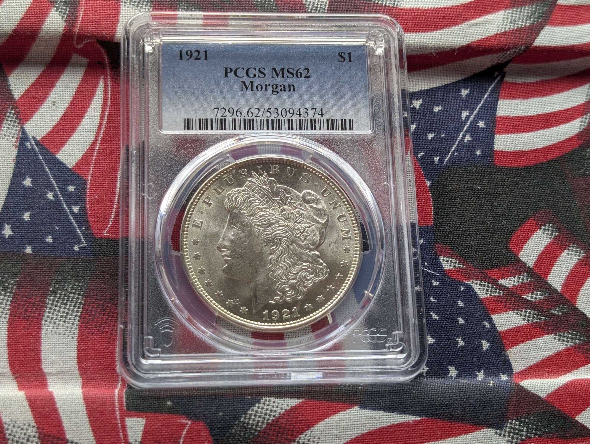 1921 Morgan 90% Silver Dollar - PCGS MS62