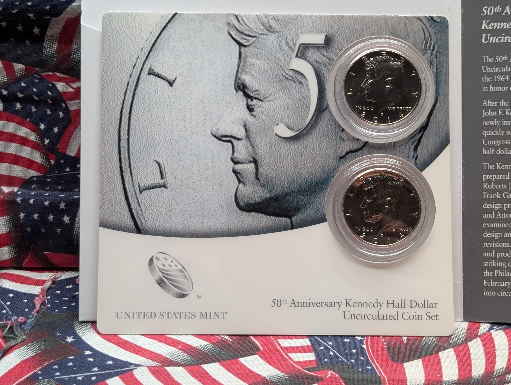2014-P&D 50th Anniv. Kennedy Half Dollar UNC Set in OGP w/ COA