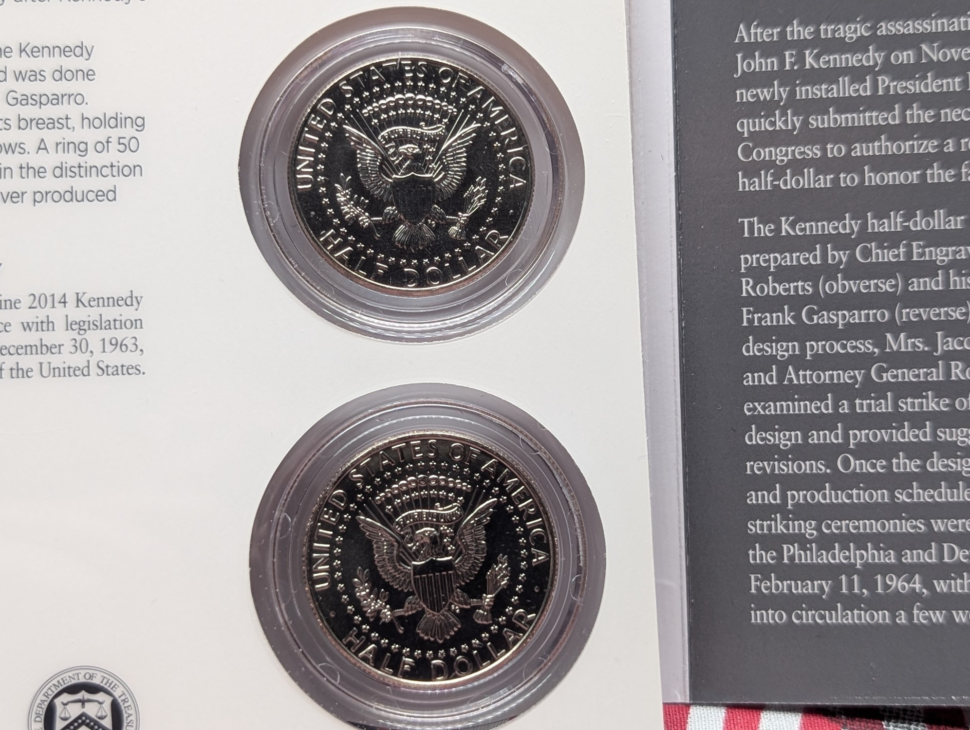 2014-P&D 50th Anniv. Kennedy Half Dollar UNC Set in OGP w/ COA
