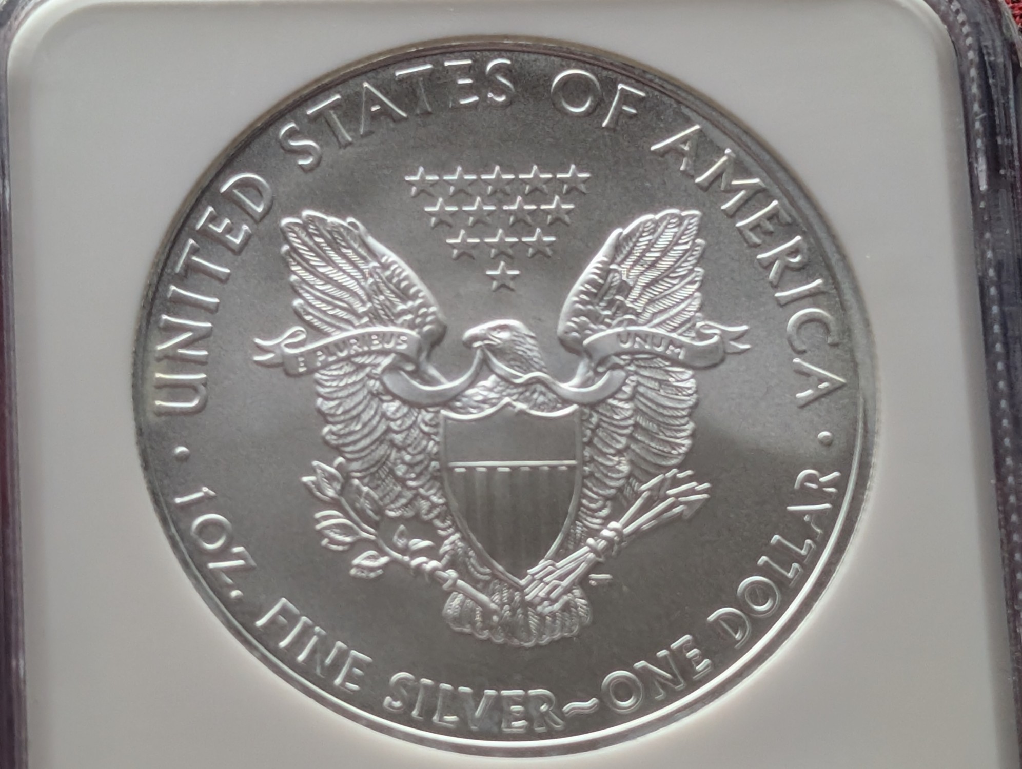 2010 American Silver Eagle 1 Troy Oz. .999 Silver - NGC MS70 Early Release - 25th Anniv., Top Pop