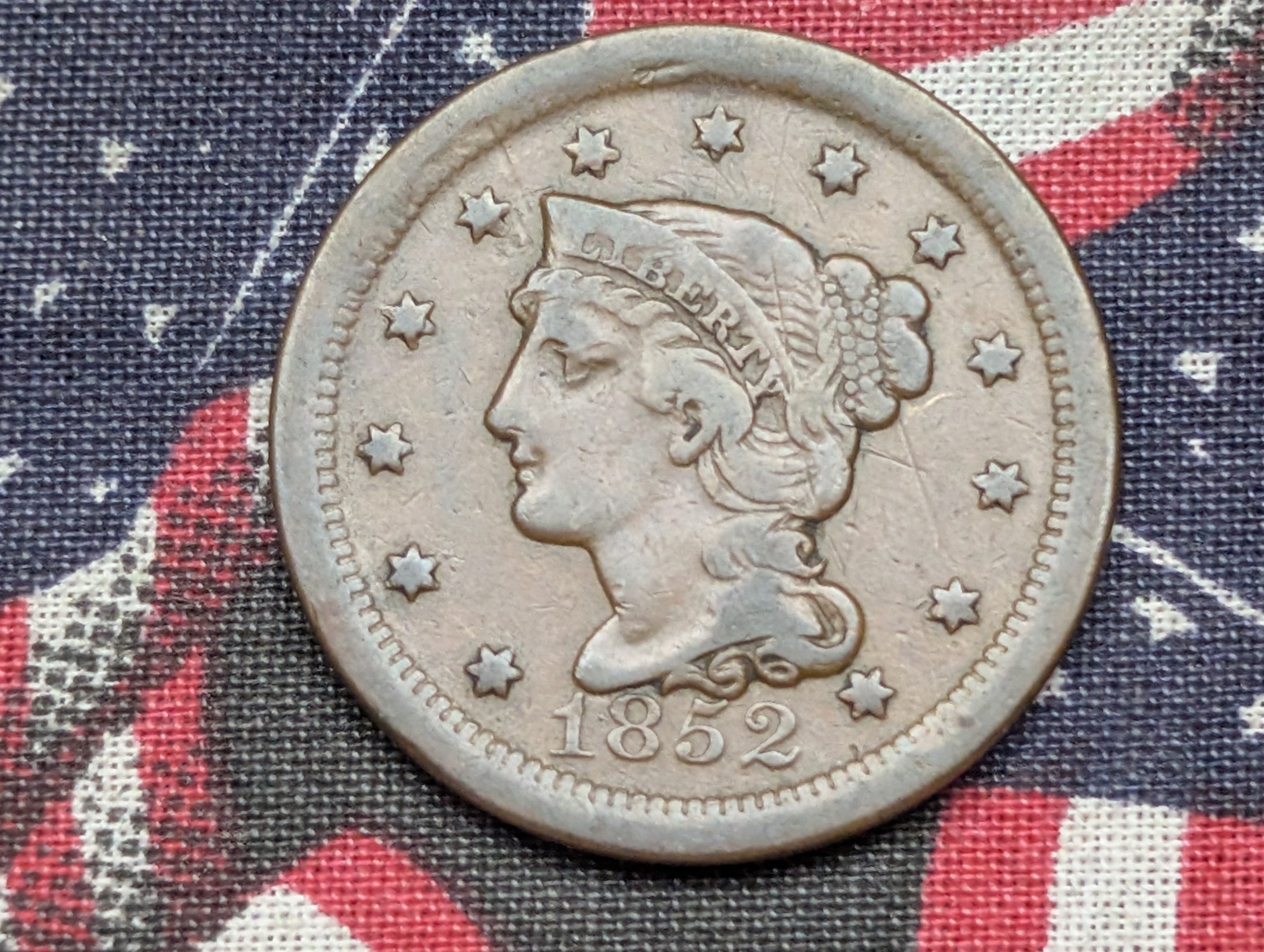 1852 Braided Hair Large Cent