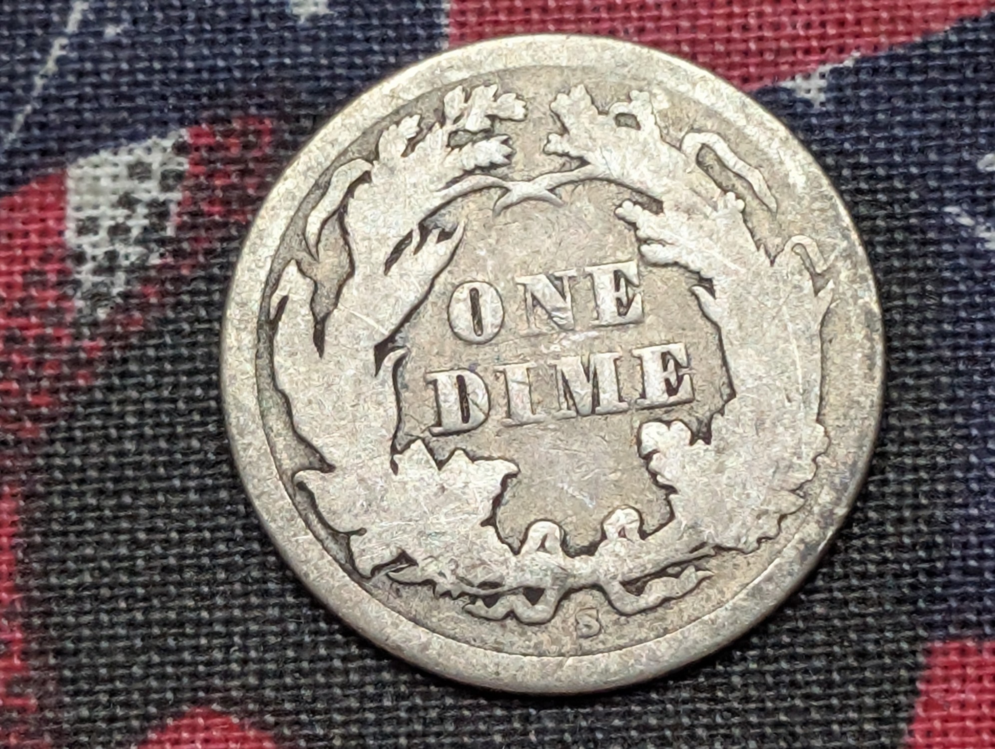 1862-S w/ Legend Seated Liberty 90% Silver Dime - VG+