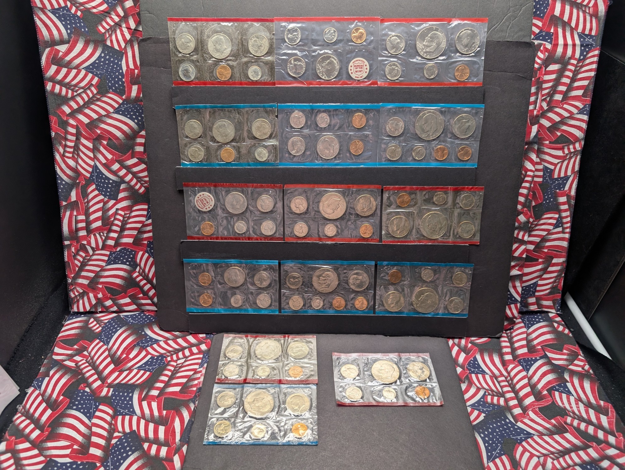 (15) 1970's P&D U.S. Mint UNC Sets in Government Sealed Plastic