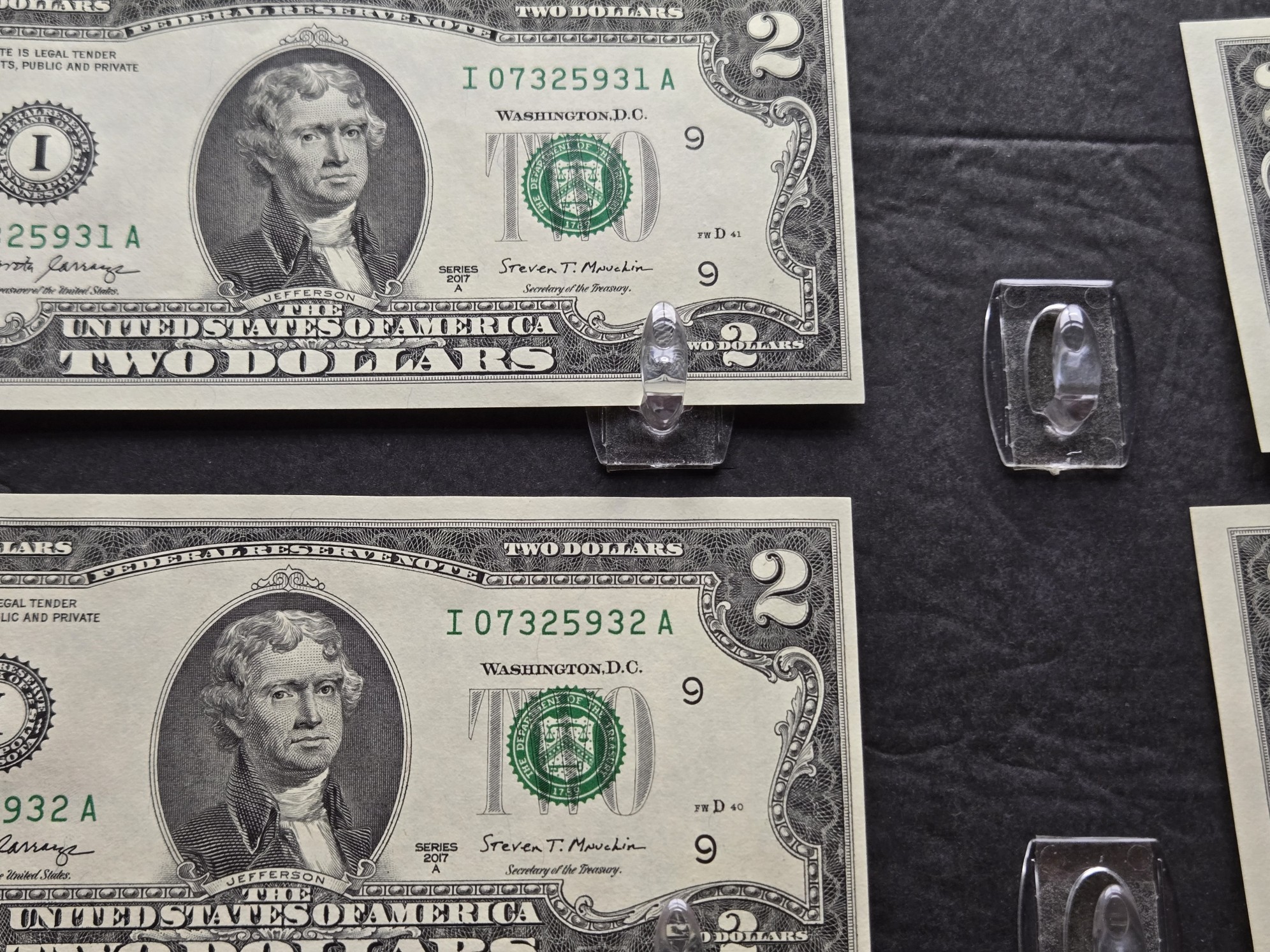 (10) 2017-A $2 Notes in Sequential Order, Crisp and Uncirculated