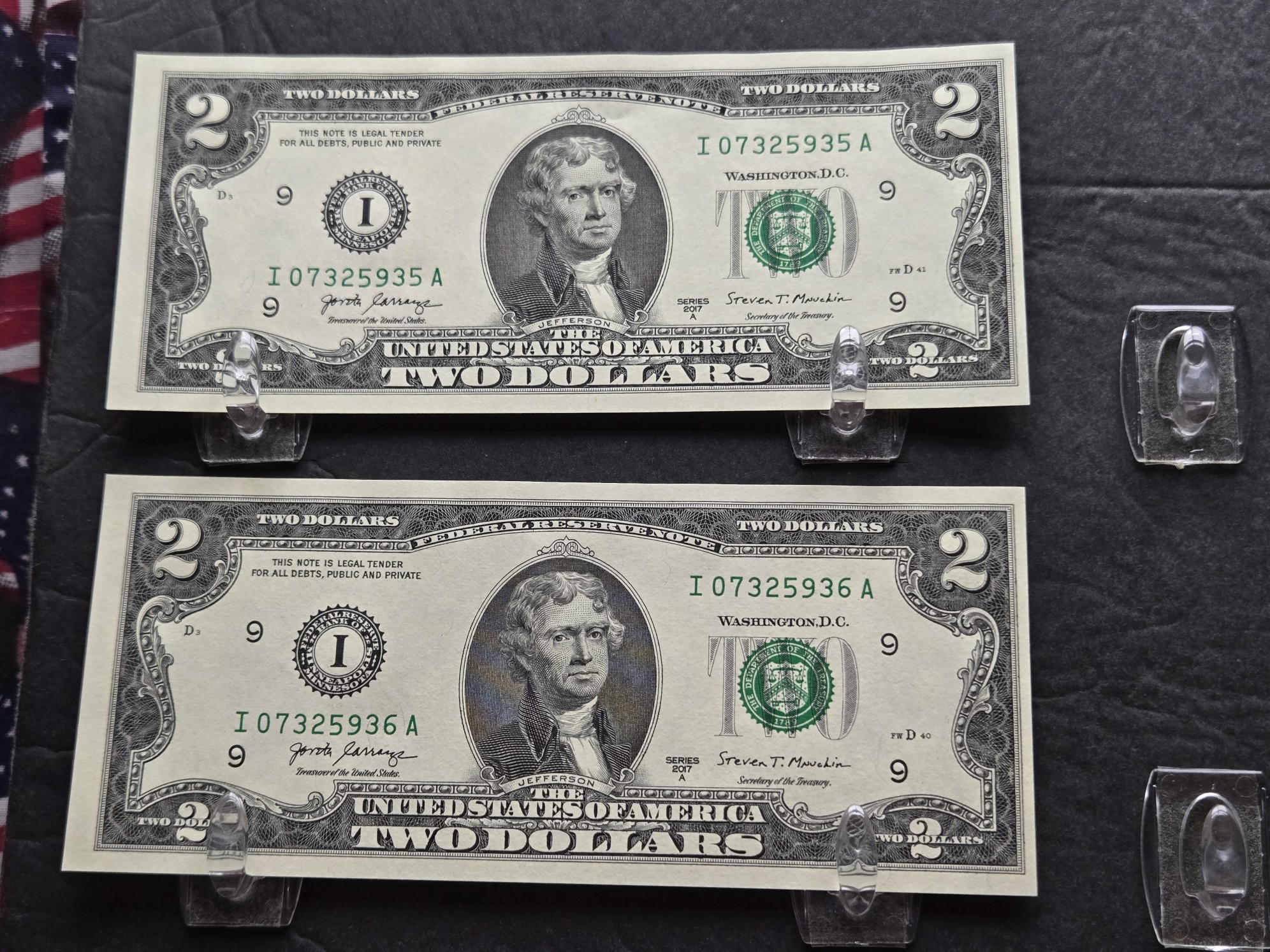 (10) 2017-A $2 Notes in Sequential Order, Crisp and Uncirculated