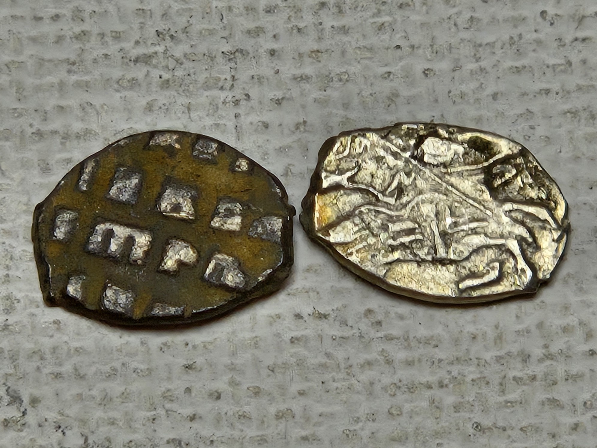 (4) 1547-84 Silver Wire Money, Ivan the Terrible - Penny Is Not Included, Shown For Size Comparison
