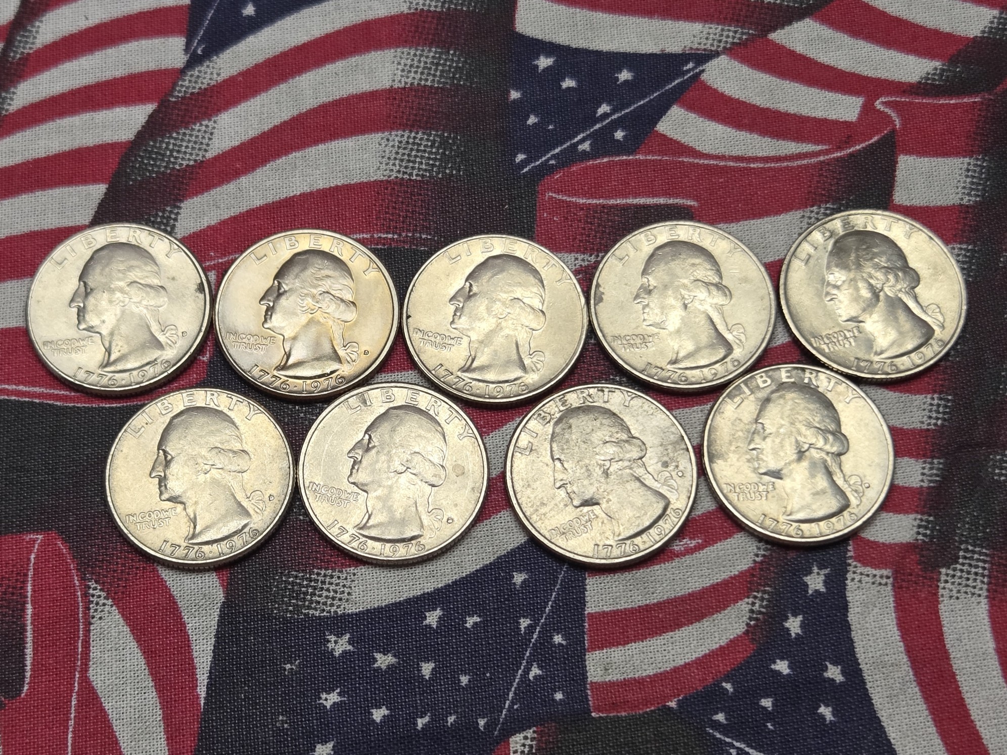 (6) 1976-D & (3) 1976-P Bicentennial Washington Quarters