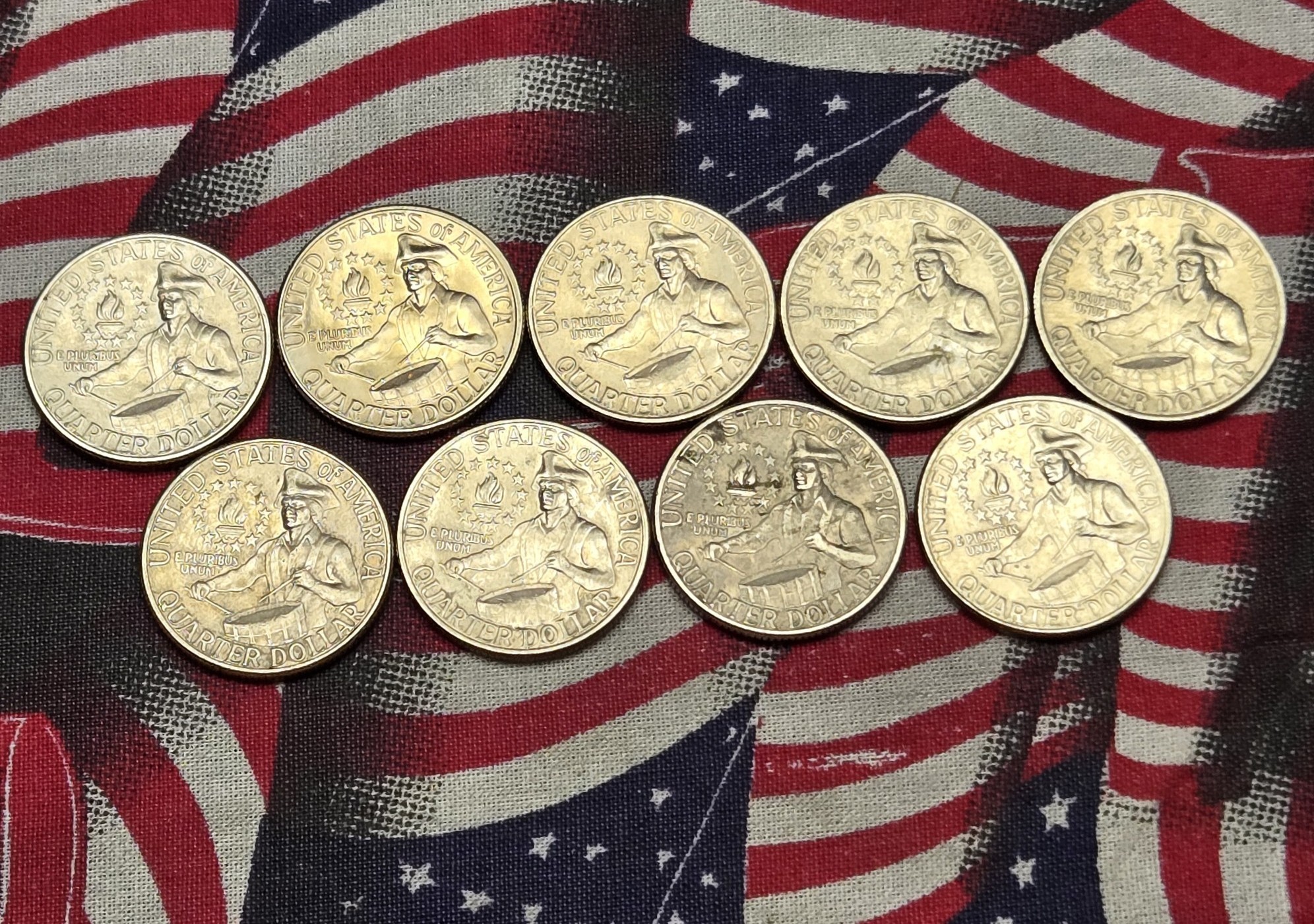 (6) 1976-D & (3) 1976-P Bicentennial Washington Quarters