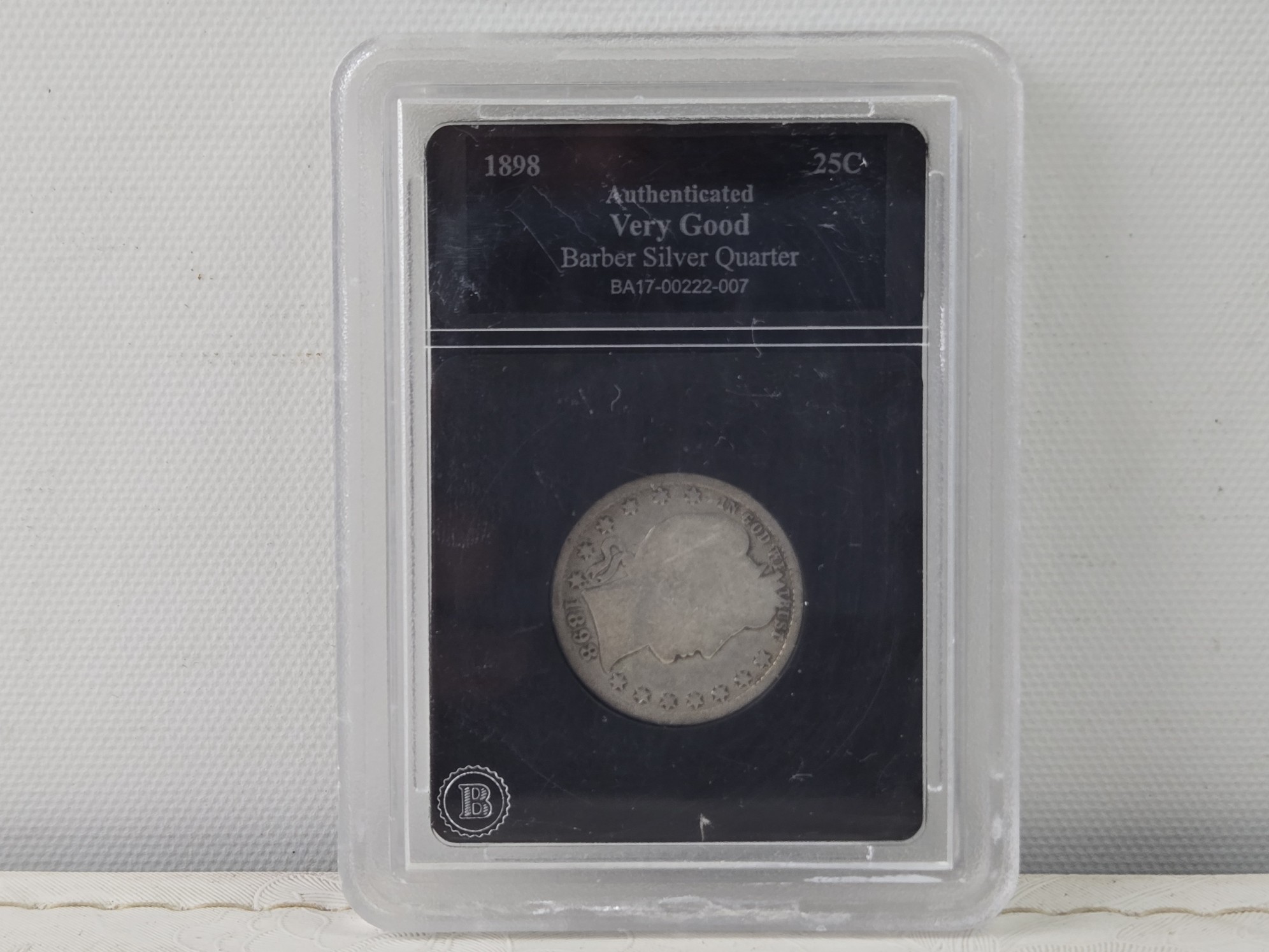1898 Barber 90% Silver Quarter, Very Good
