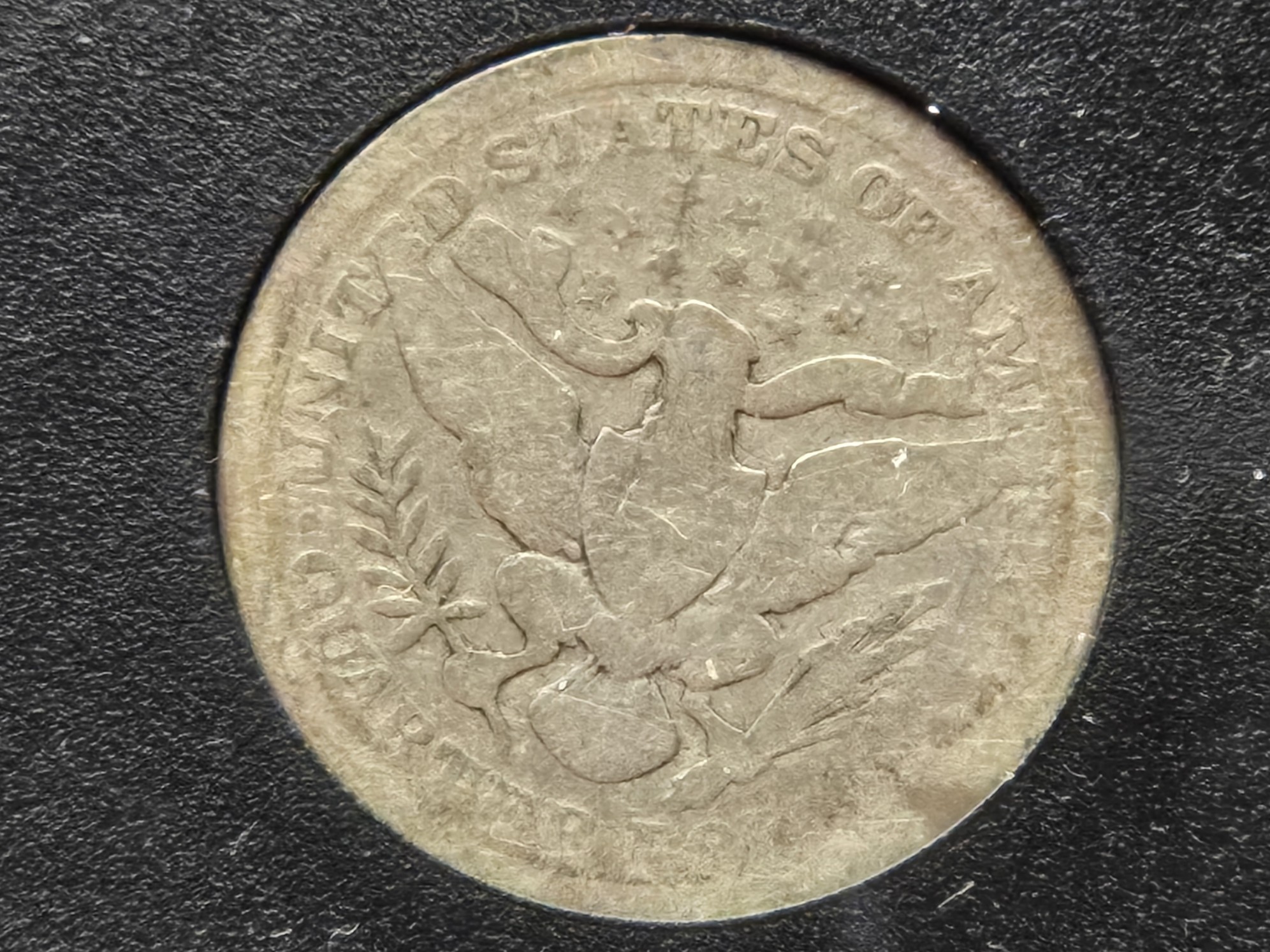 1898 Barber 90% Silver Quarter, Very Good