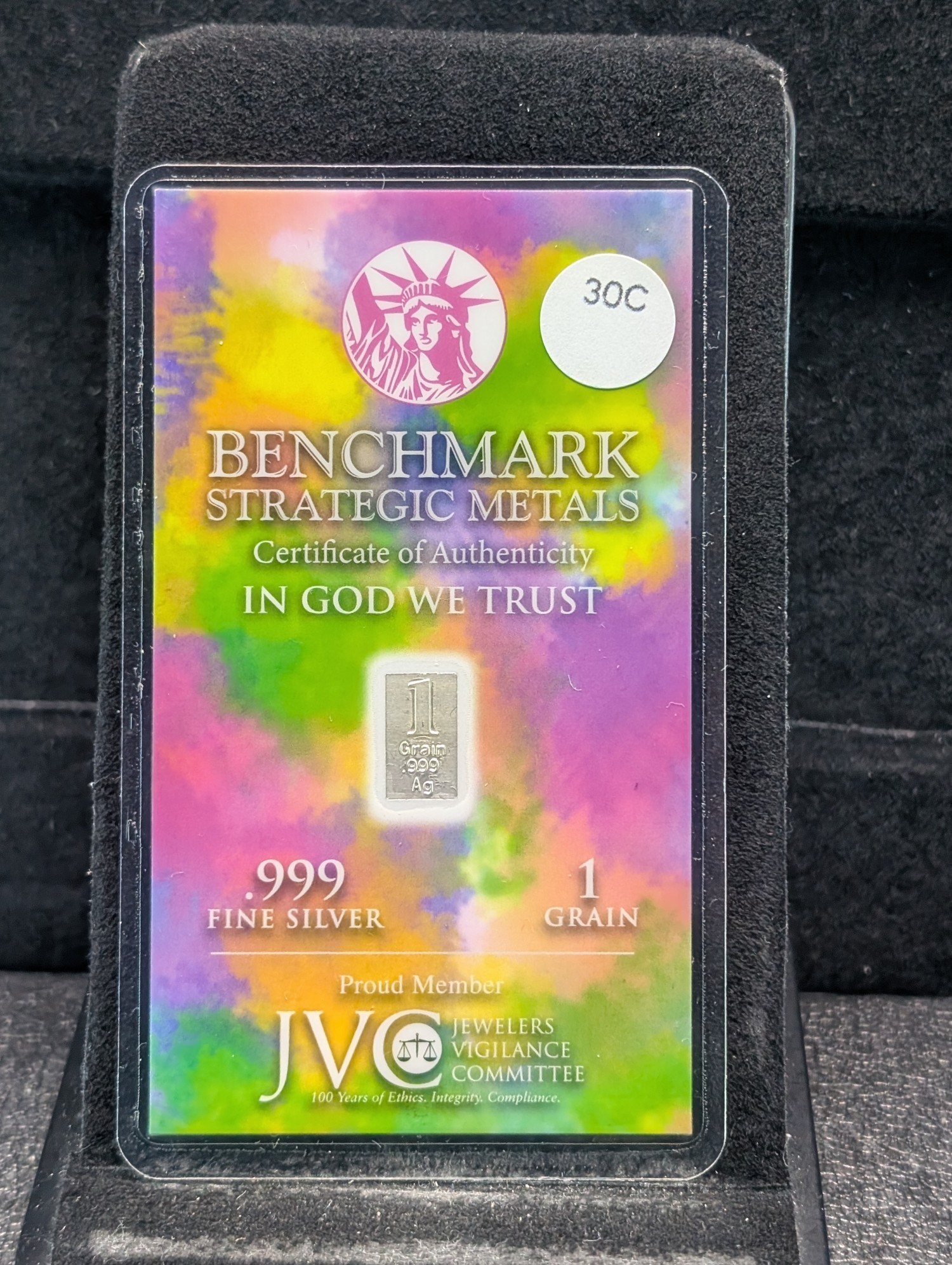 .999 Silver, 1 Grain, Benchmark Strategic Metals Wealth You Can Hold, Sealed!