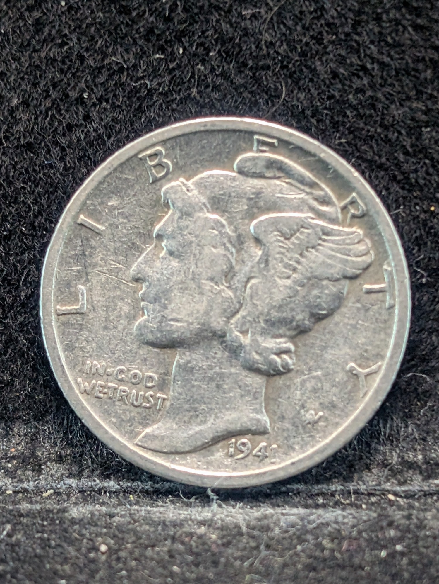 1941-D (WWII ERA) Mercury Dime, 85 Years old, 90% Silver