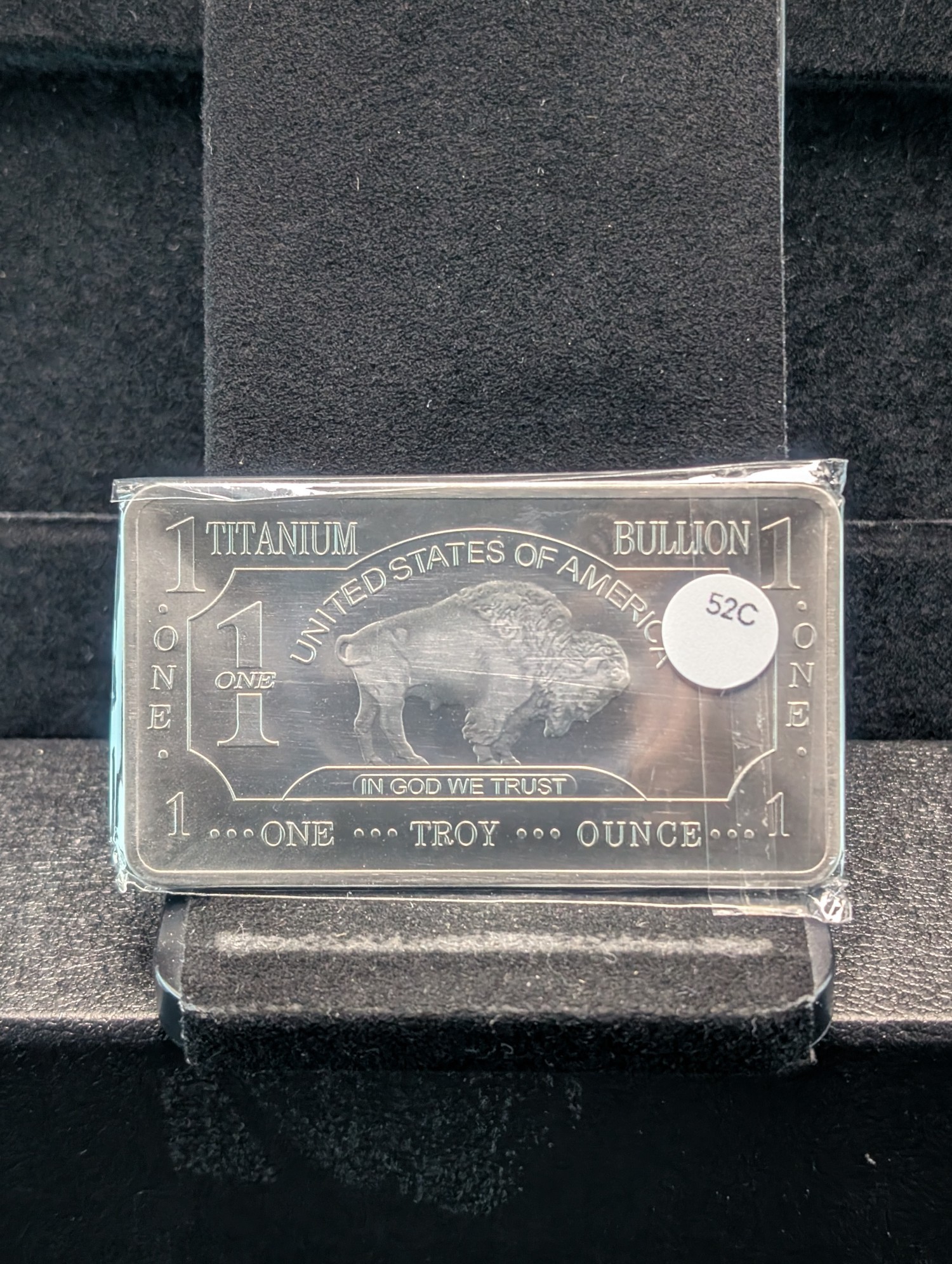 .999 One Troy Ounce Titanium, Buffalo Style Bar, BU